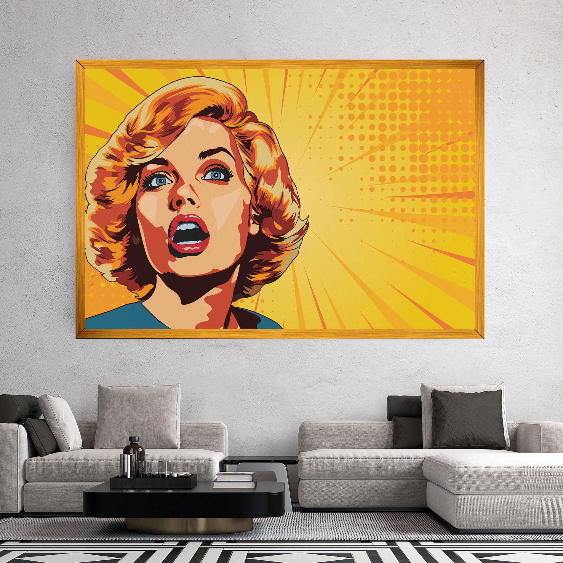 Tablou Canvas Surprised Blonde Lady mockup 2