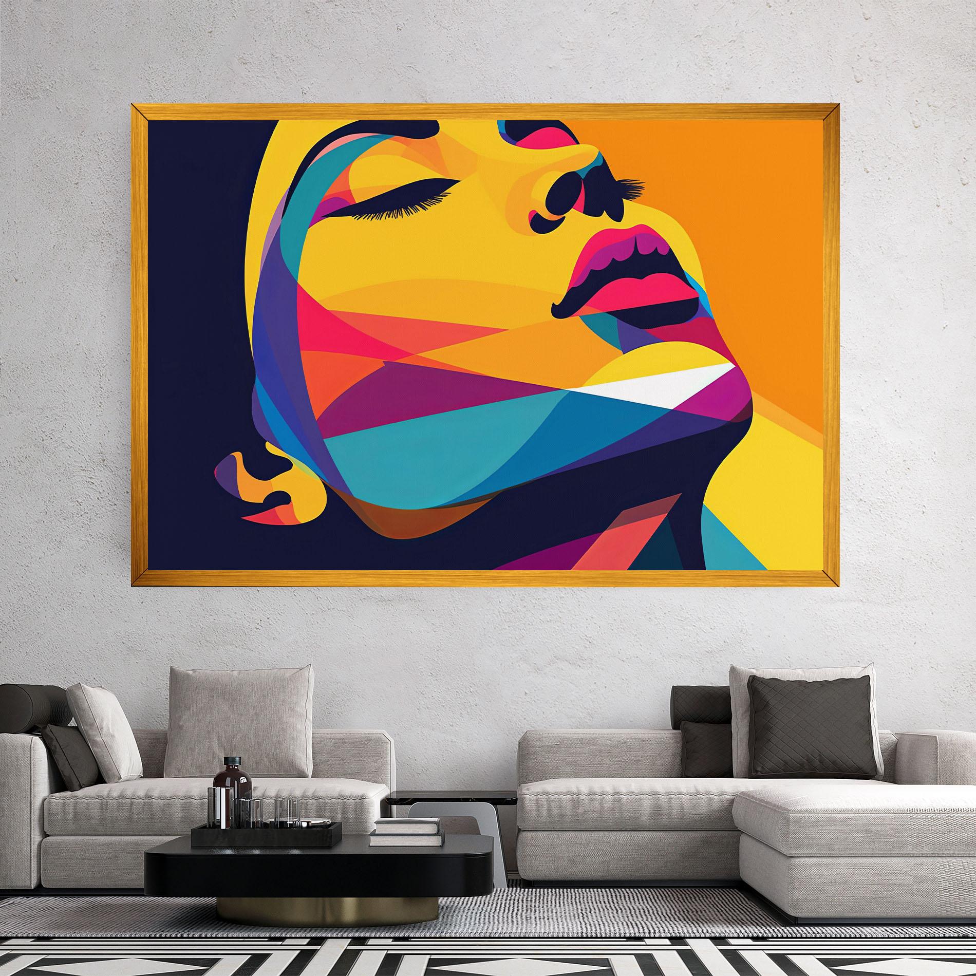 Tablou Canvas Yellow Pop Face mockup 2