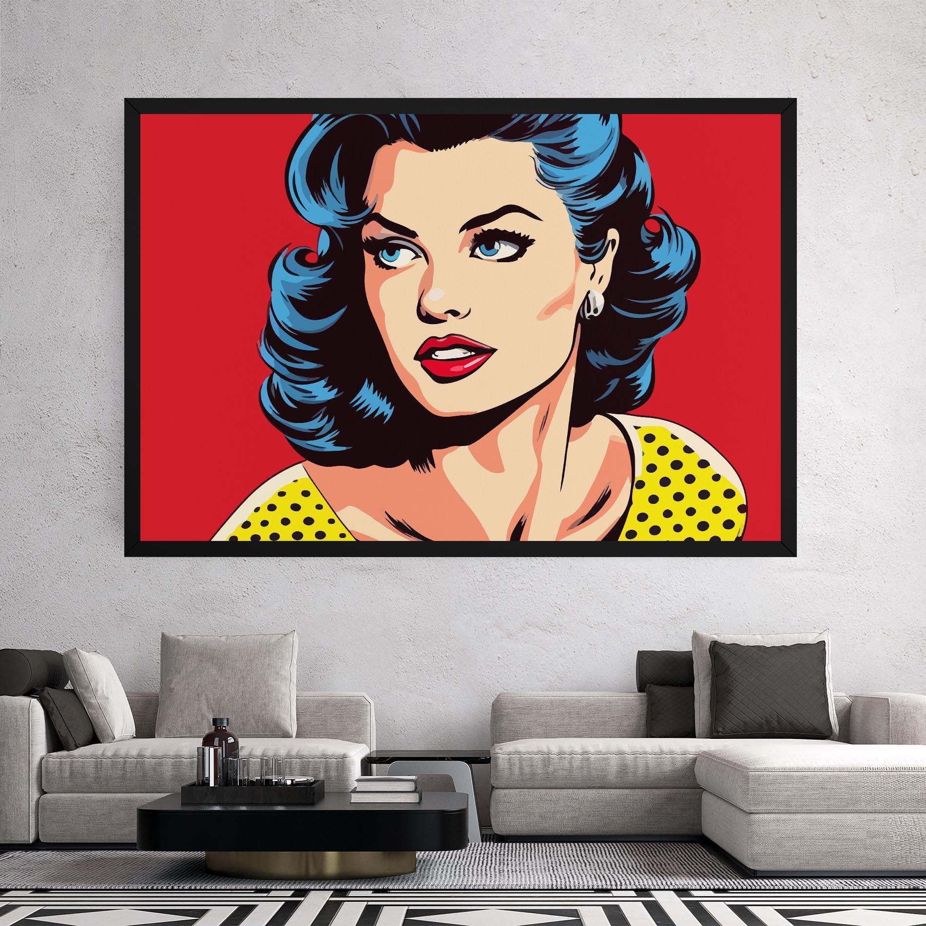 Tablou Canvas Blue Pop Eyes mockup 2