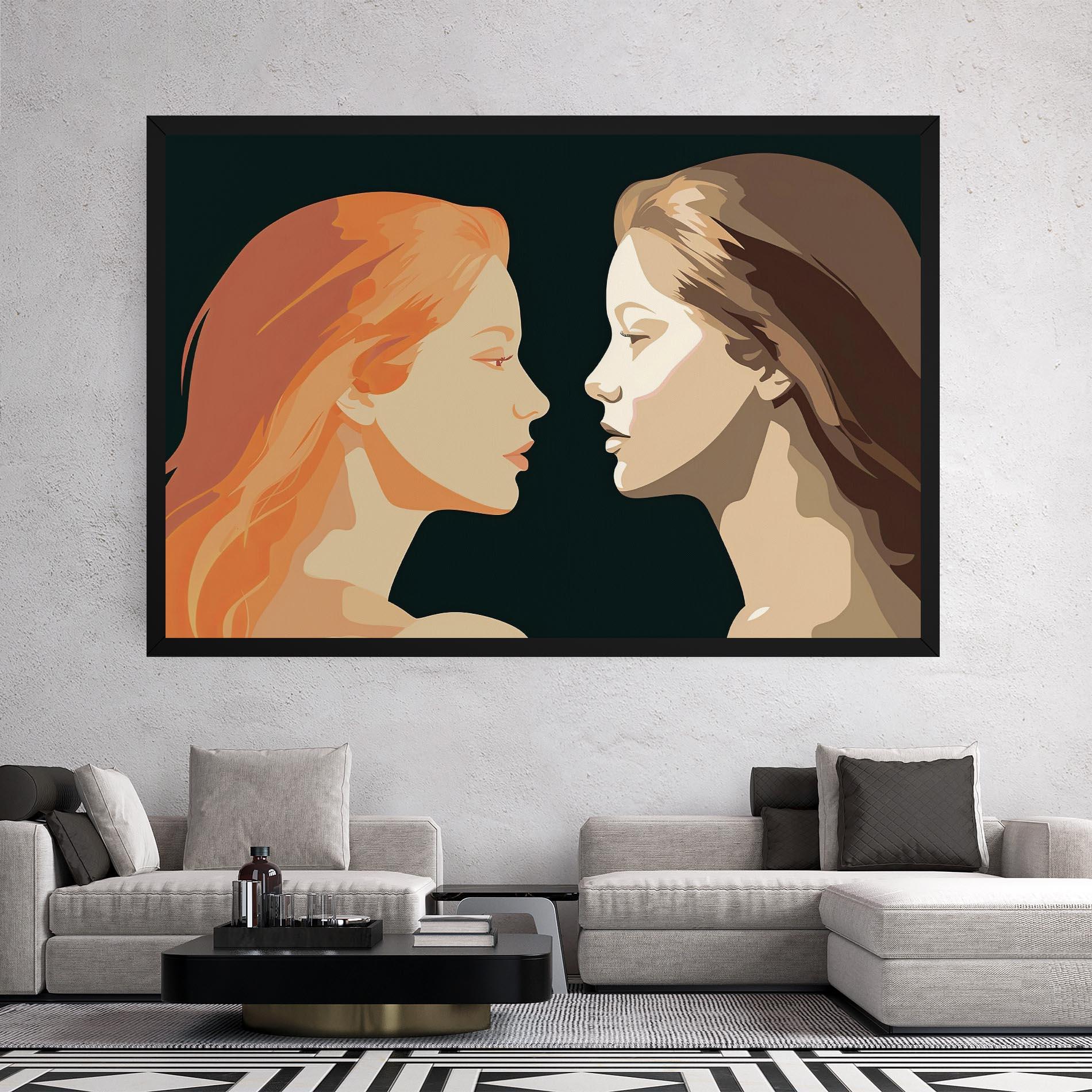 Tablou Canvas Orange Pop Girl mockup 2