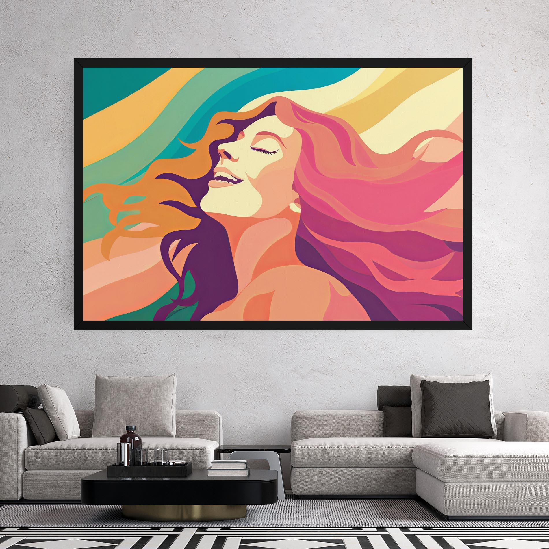 Tablou Canvas Pink Pop Hair mockup 2