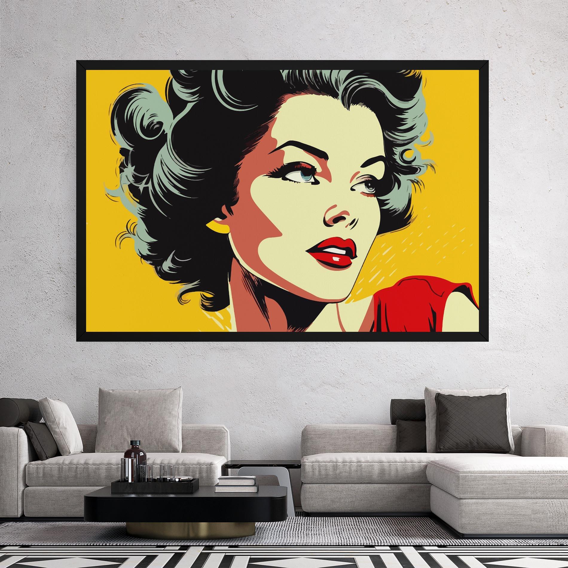 Tablou Canvas Pop Art Pretty Lady mockup 2