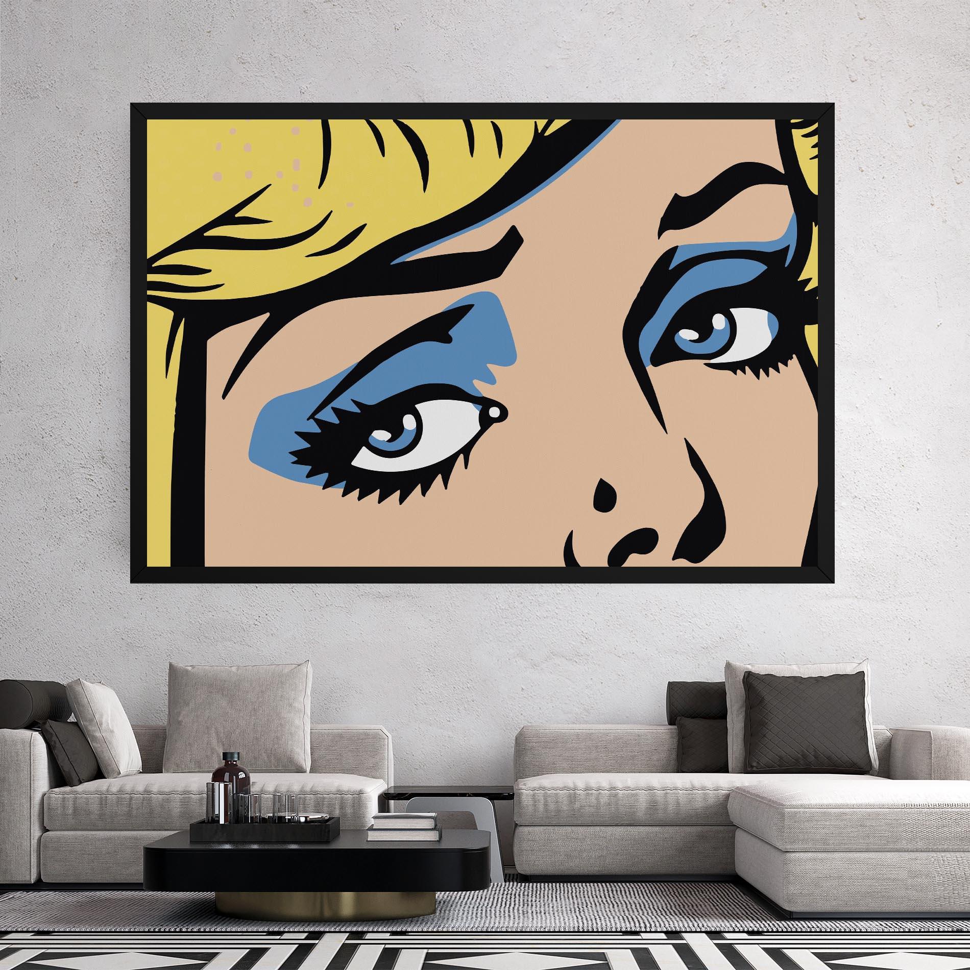 Tablou Canvas Pop Blue Makeup mockup 2