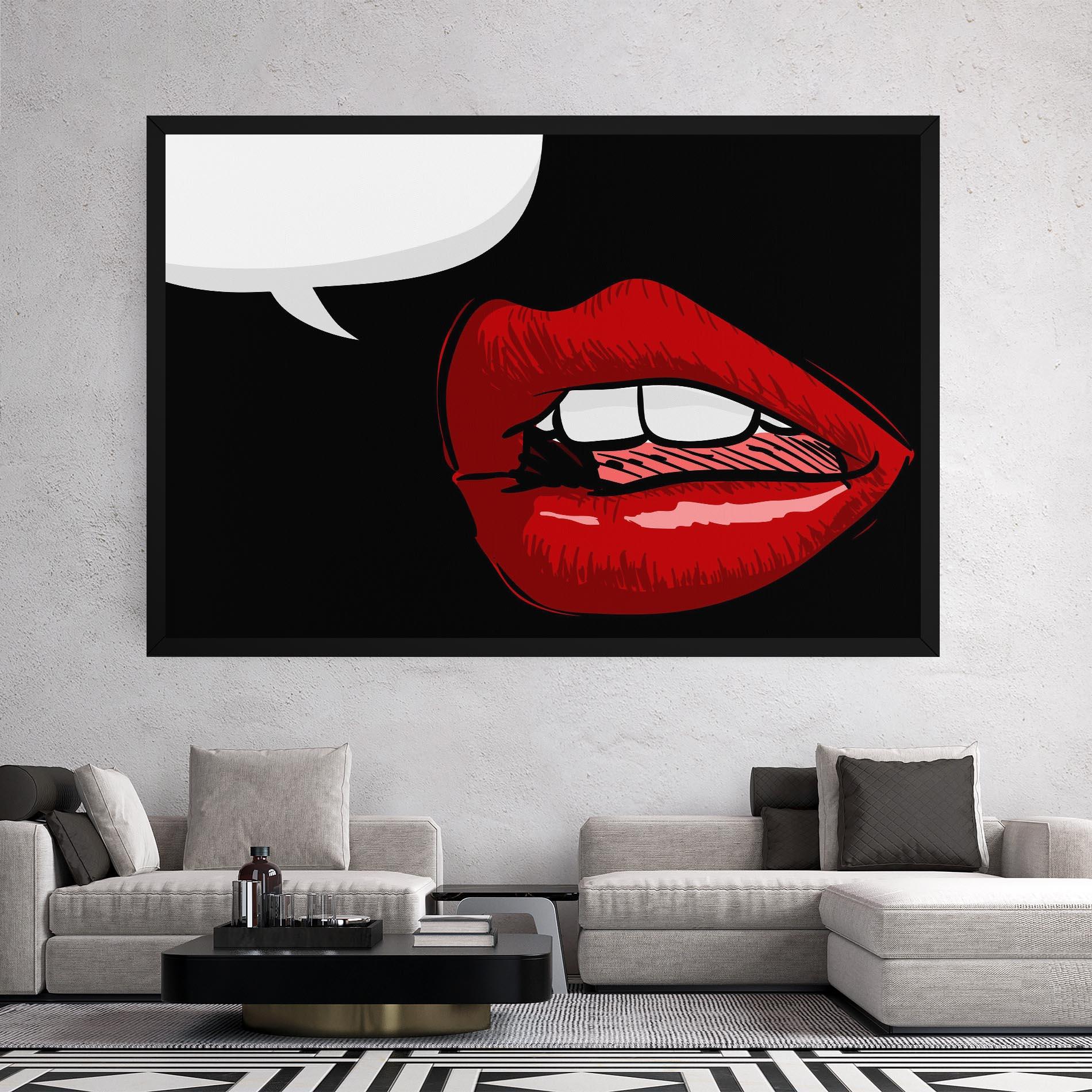 Tablou Canvas Pop Red Lips mockup 2