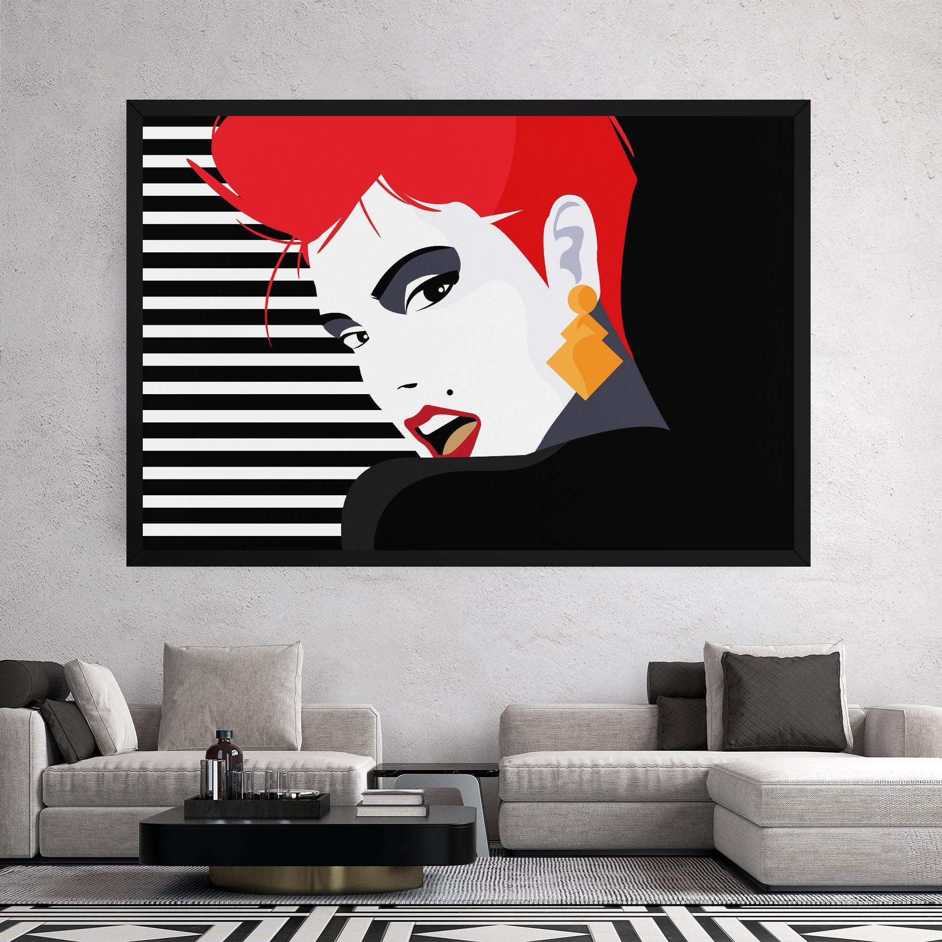 Tablou Canvas Red Pop Hair mockup 2