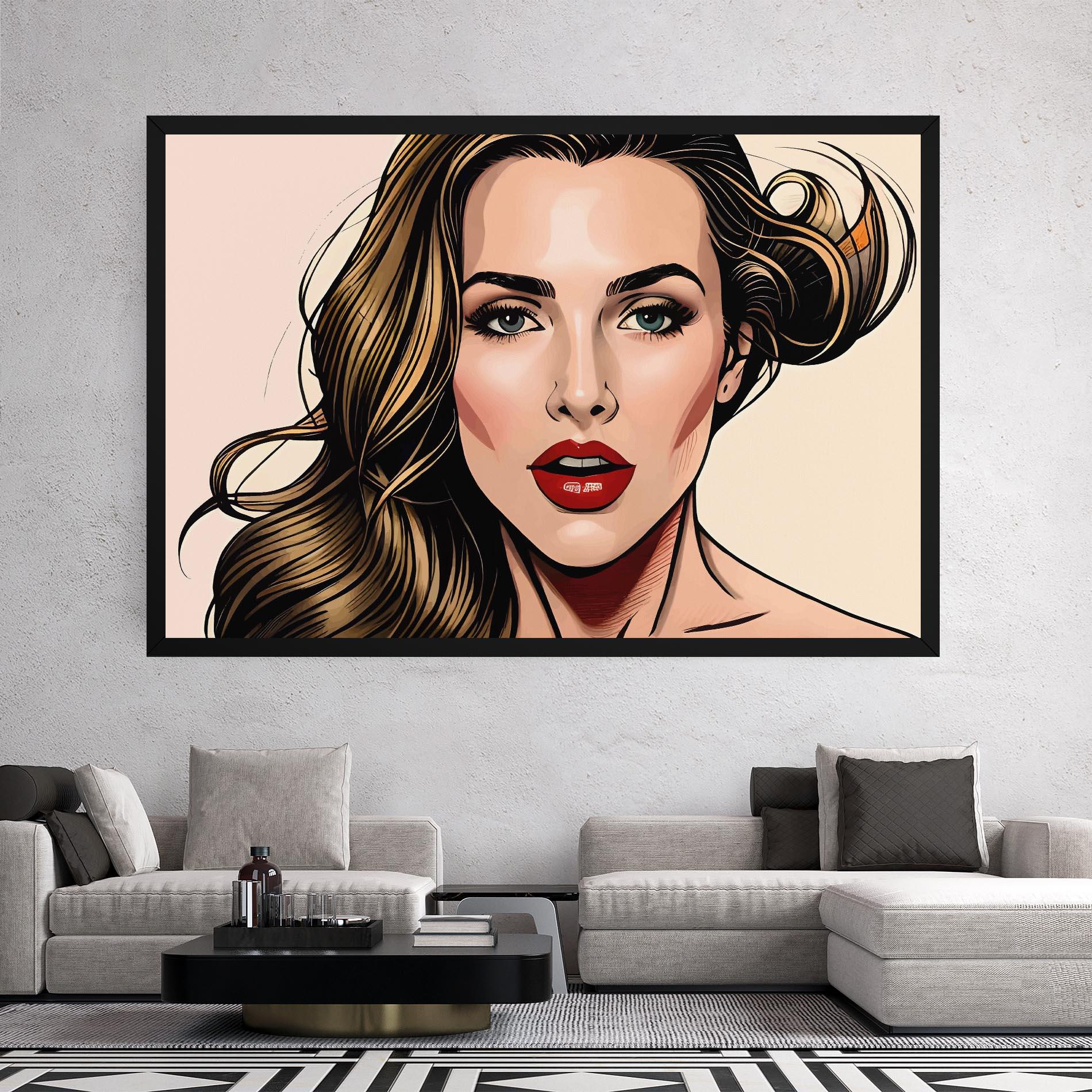 Tablou Canvas Red Pop Lips mockup 2