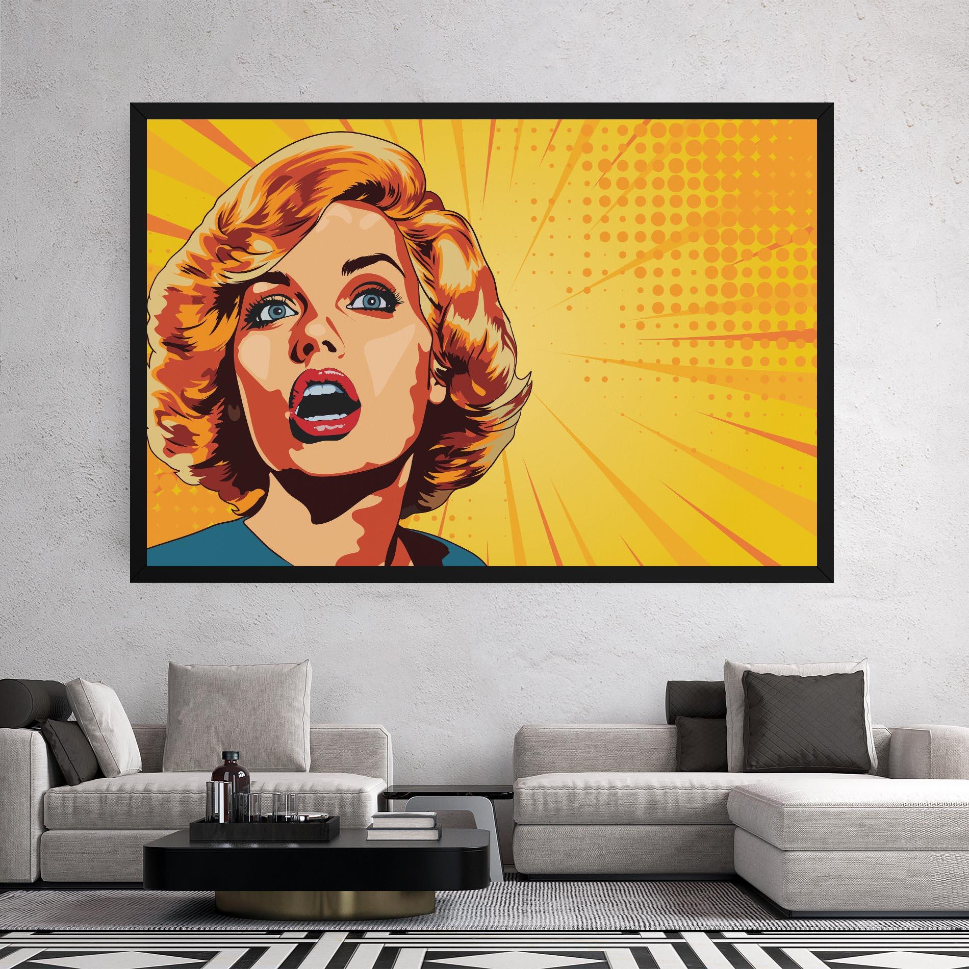 Tablou Canvas Surprised Blonde Lady mockup 2