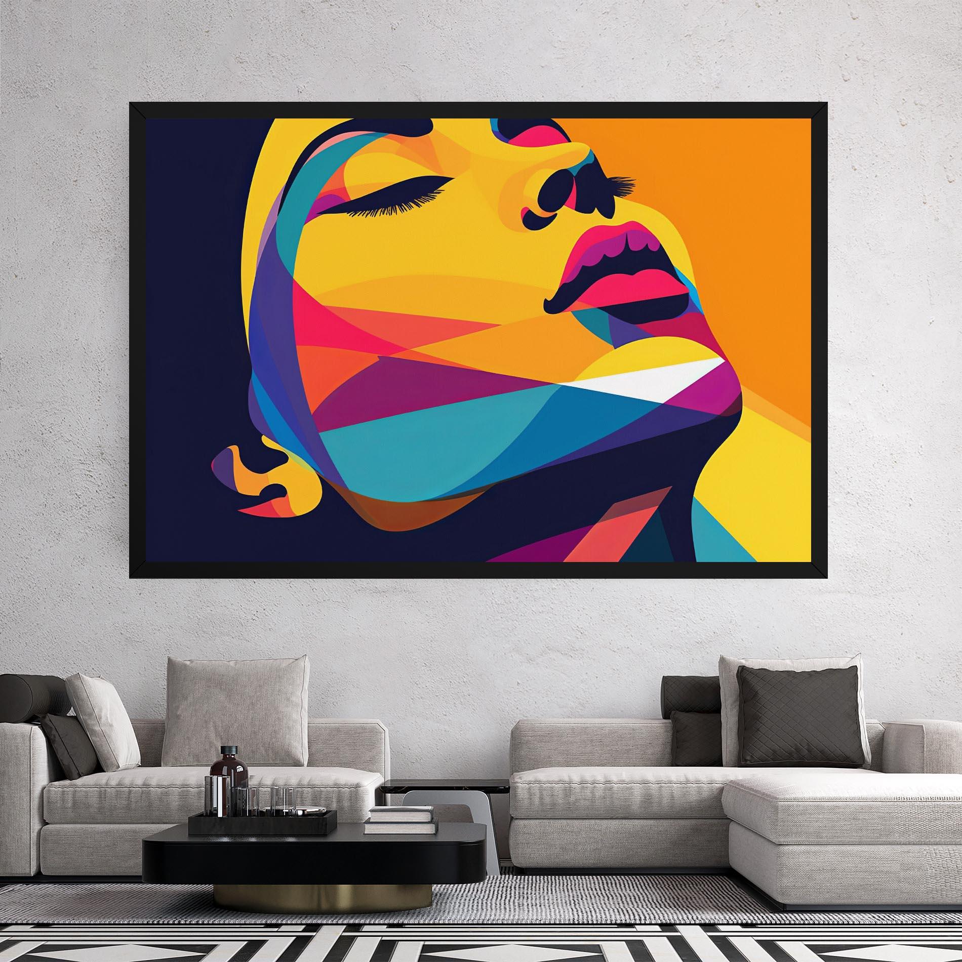 Tablou Canvas Yellow Pop Face mockup 2