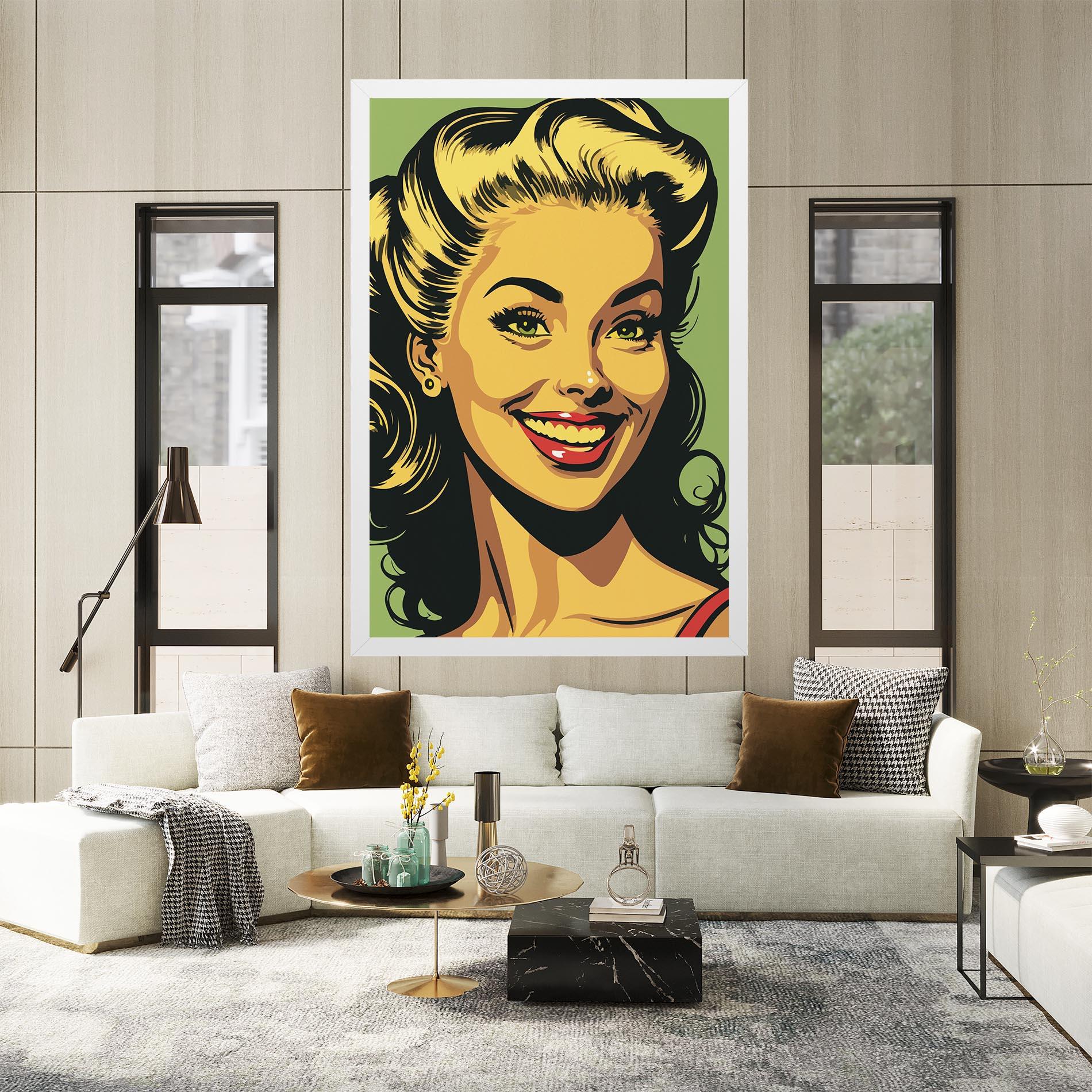 Tablou Canvas Green Light Pop Lady mockup 2