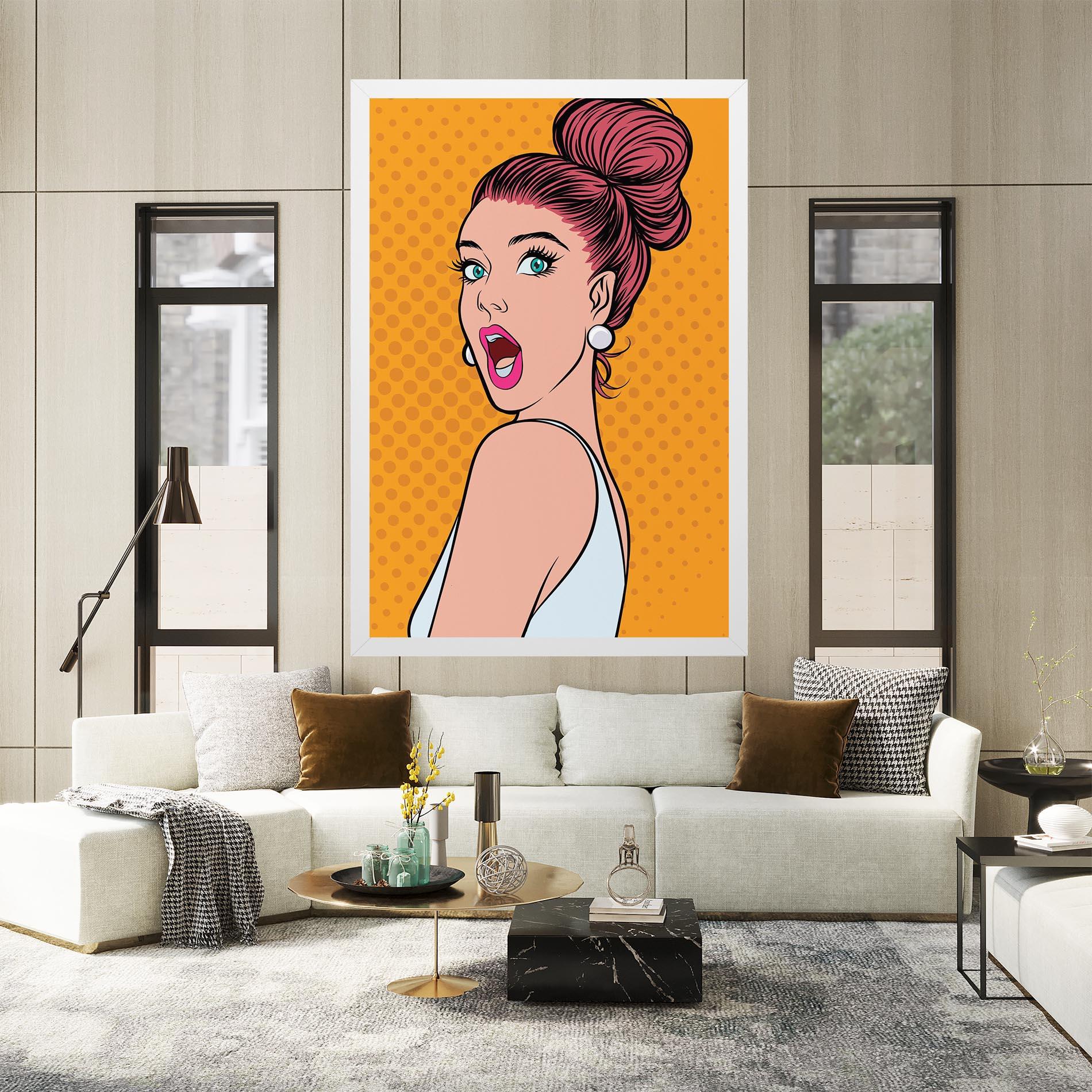 Tablou Canvas Pop Comic Lady mockup 2