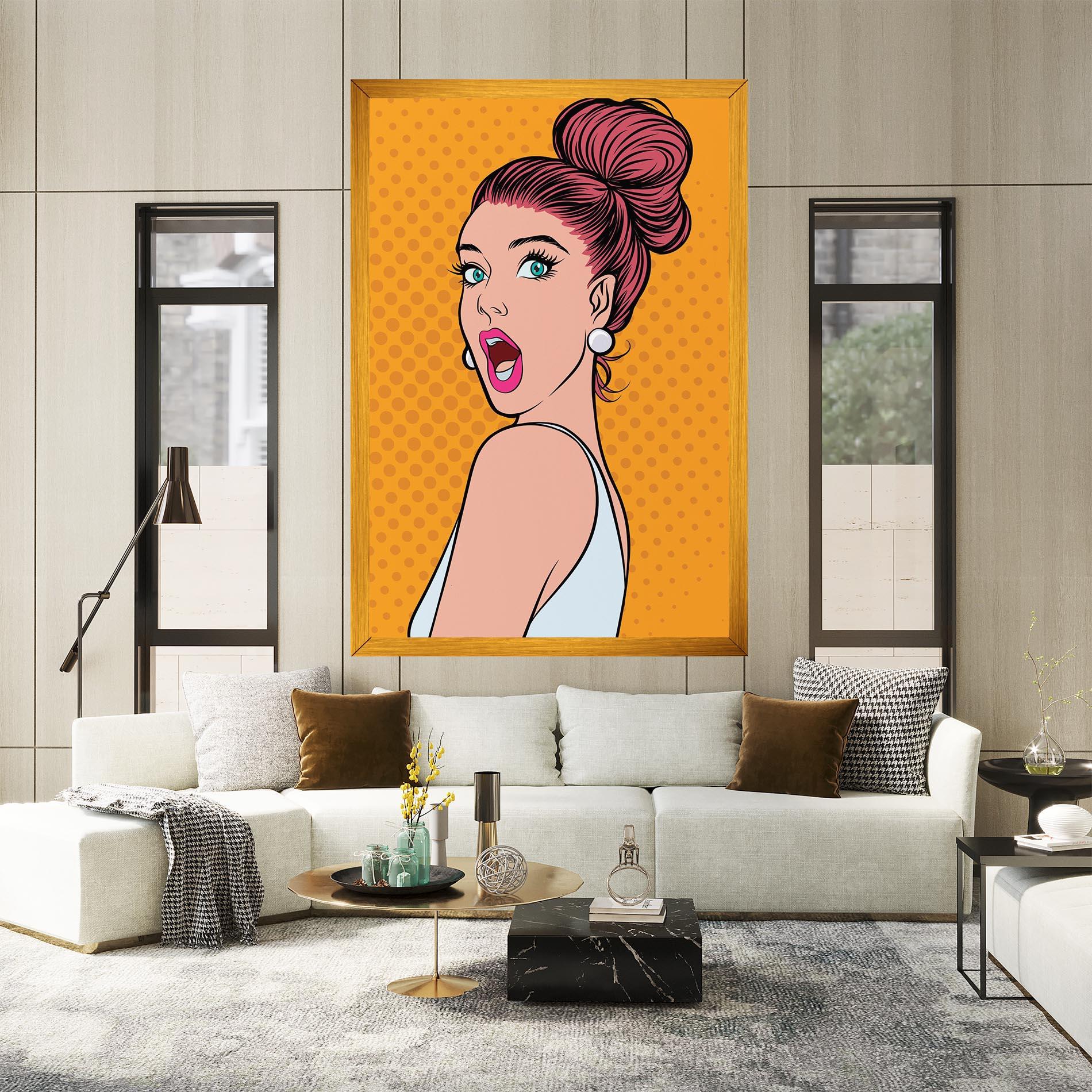 Tablou Canvas Pop Comic Lady mockup 2