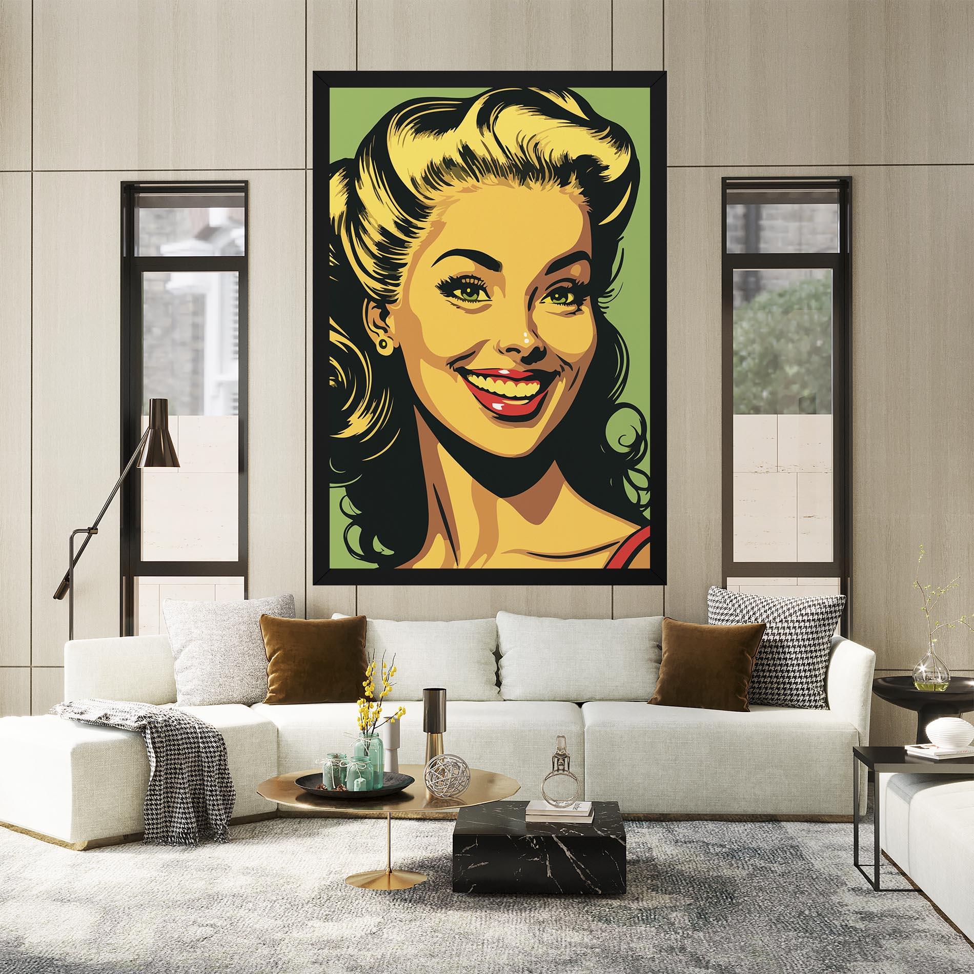 Tablou Canvas Green Light Pop Lady mockup 2