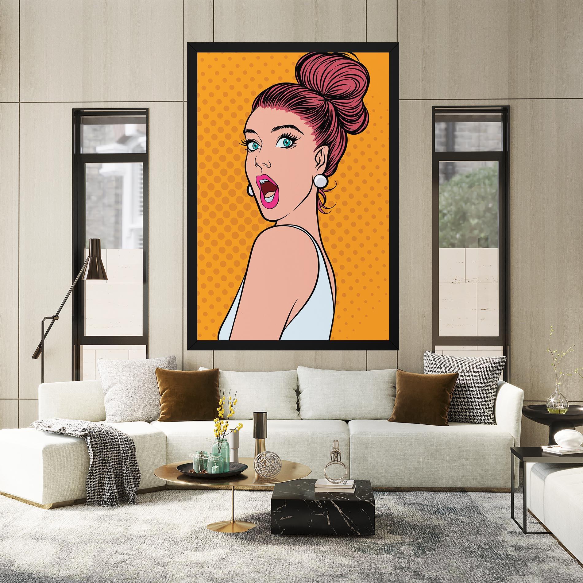 Tablou Canvas Pop Comic Lady mockup 2