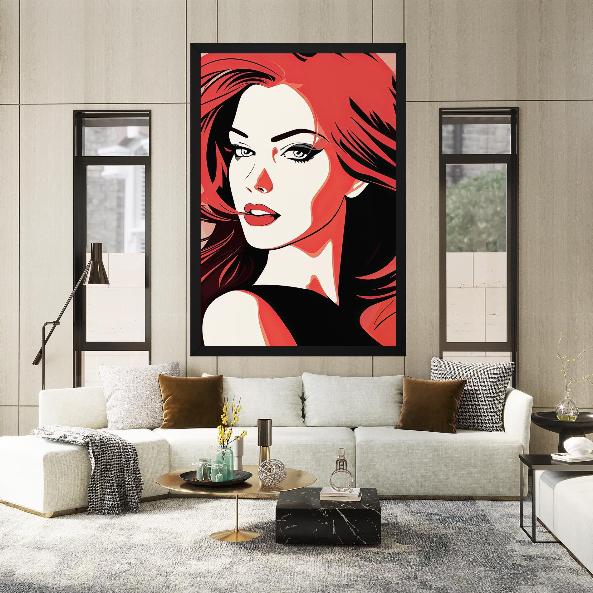 Tablou Canvas Red Hair Pop Art mockup 2