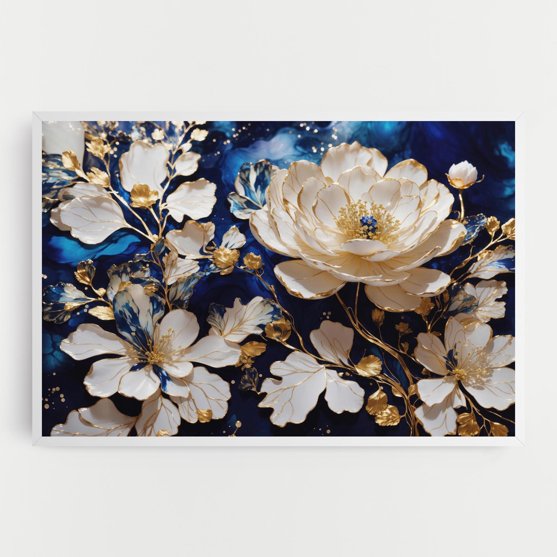 Tablou Canvas Beautiful Golden White Rose mockup 0