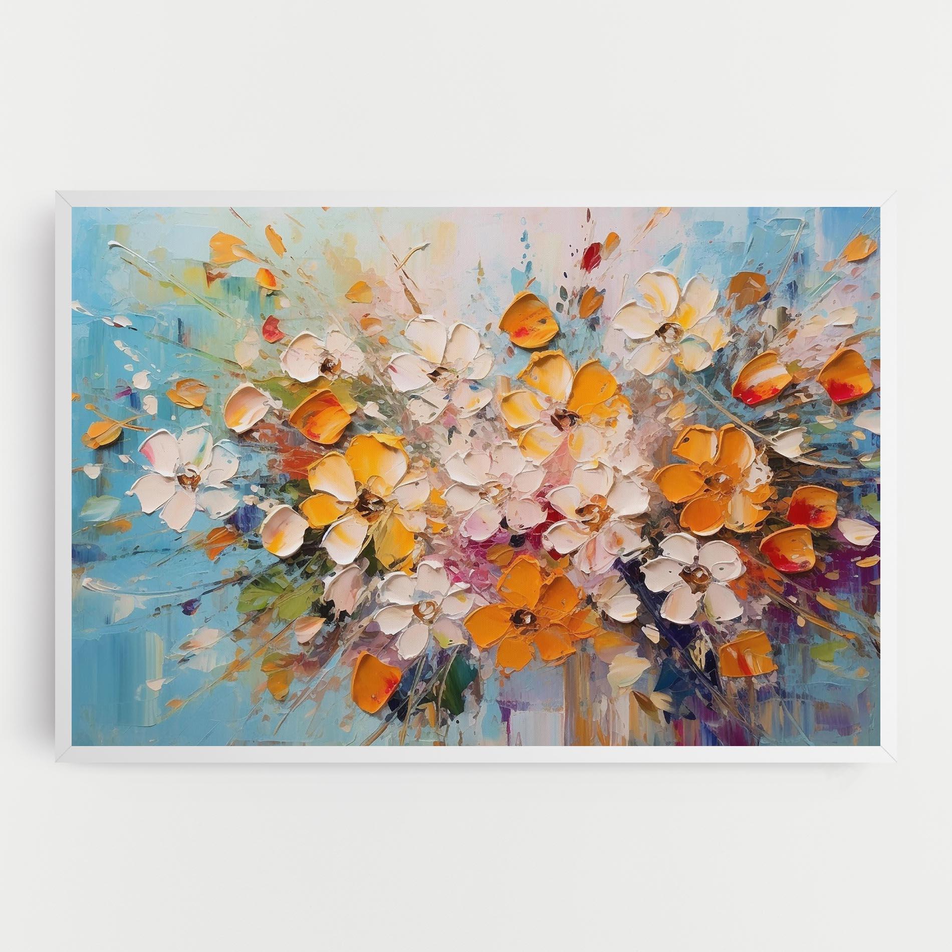 Tablou Canvas Pretty Flowers On Blue mockup 0