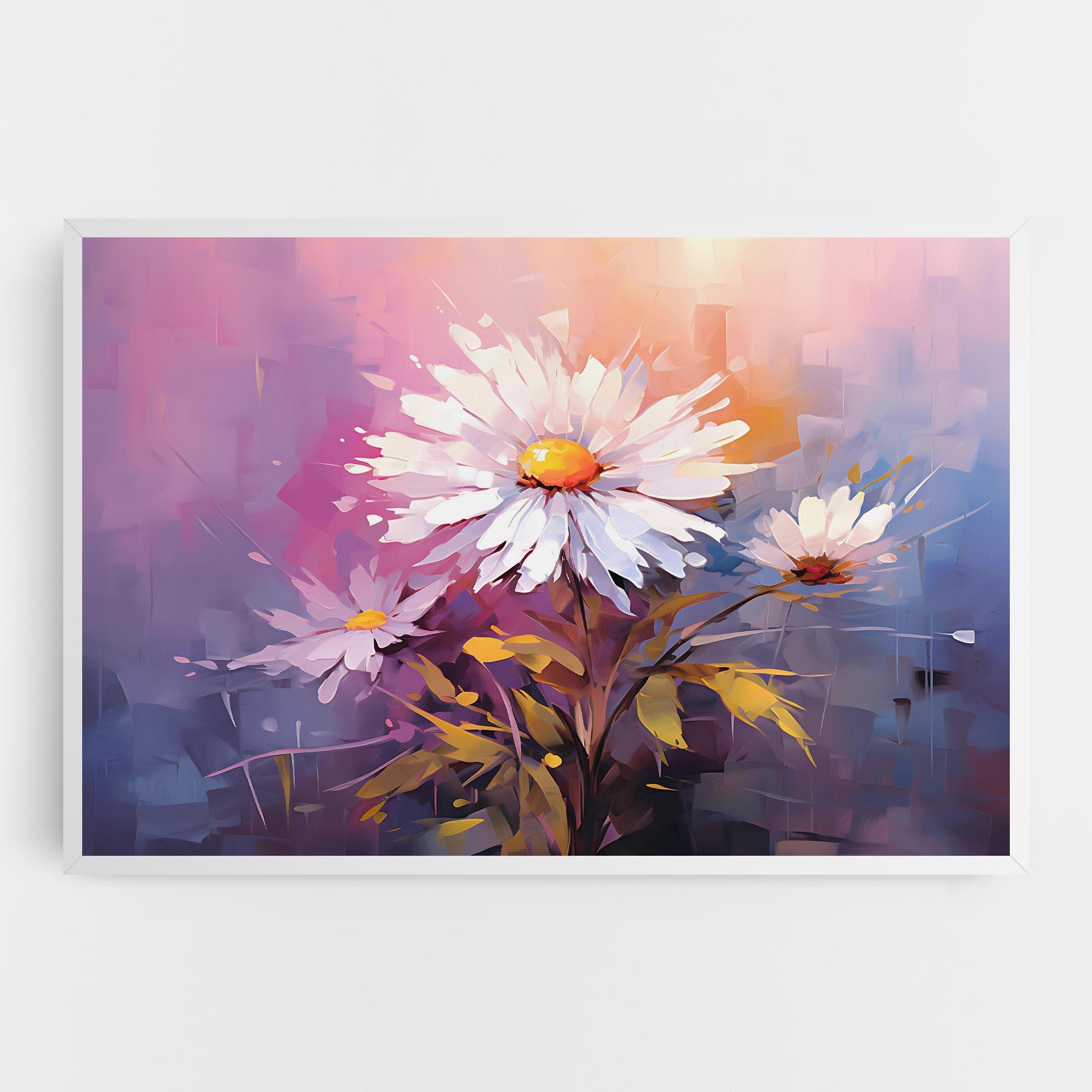 Tablou Canvas White Flower On Purple mockup 0