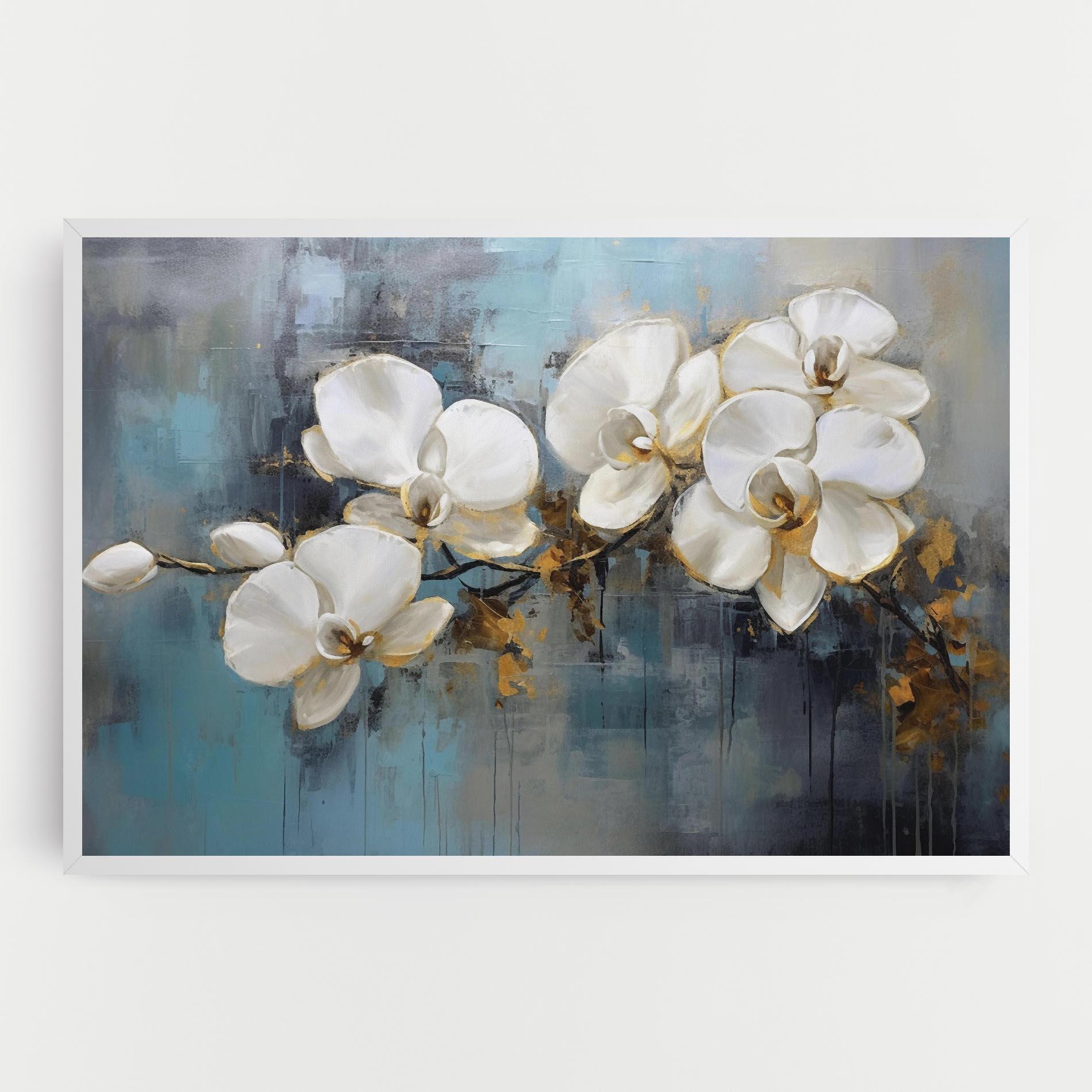 Tablou Canvas White Orchids Painting mockup 0
