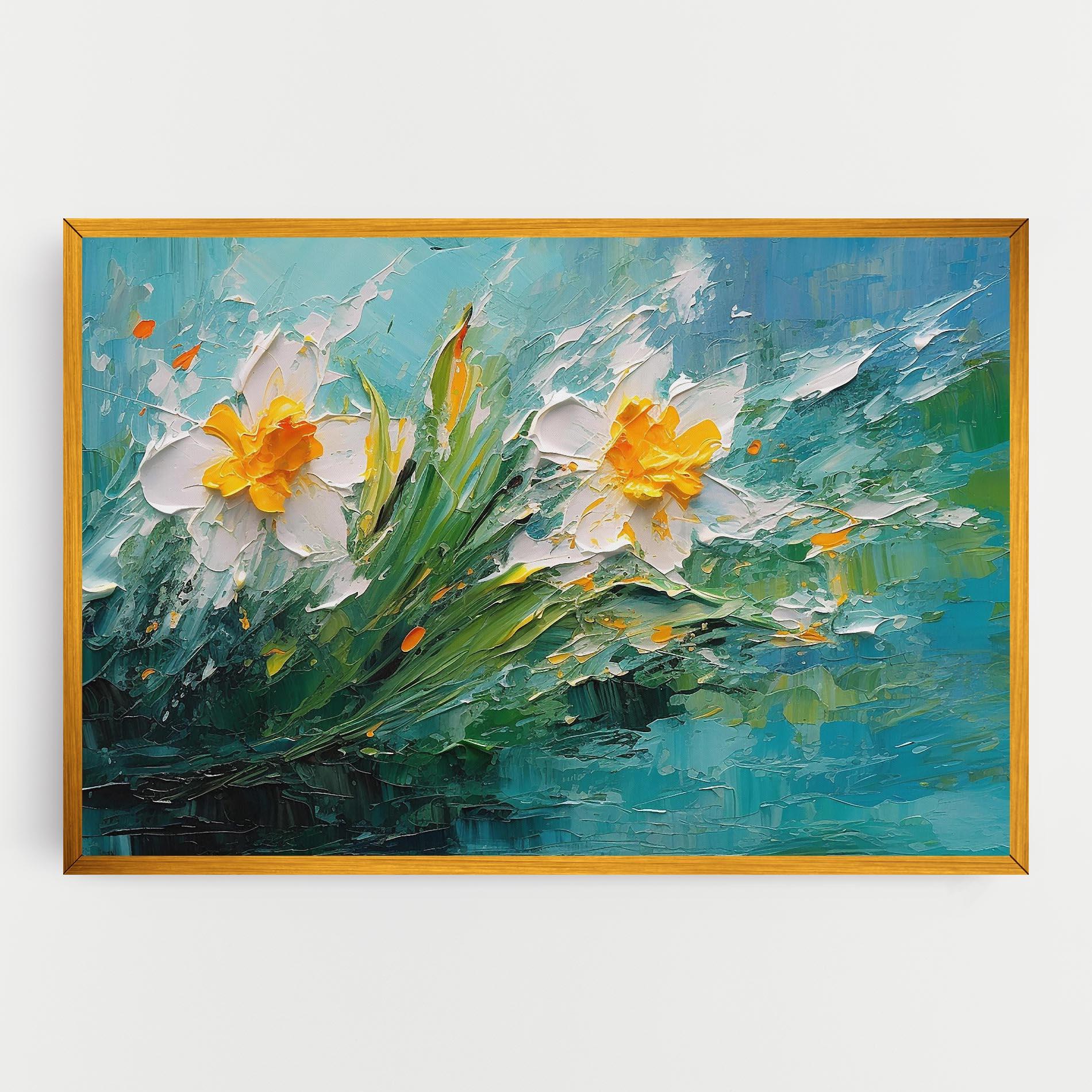 Tablou Canvas Abstract Flower Painting mockup 0