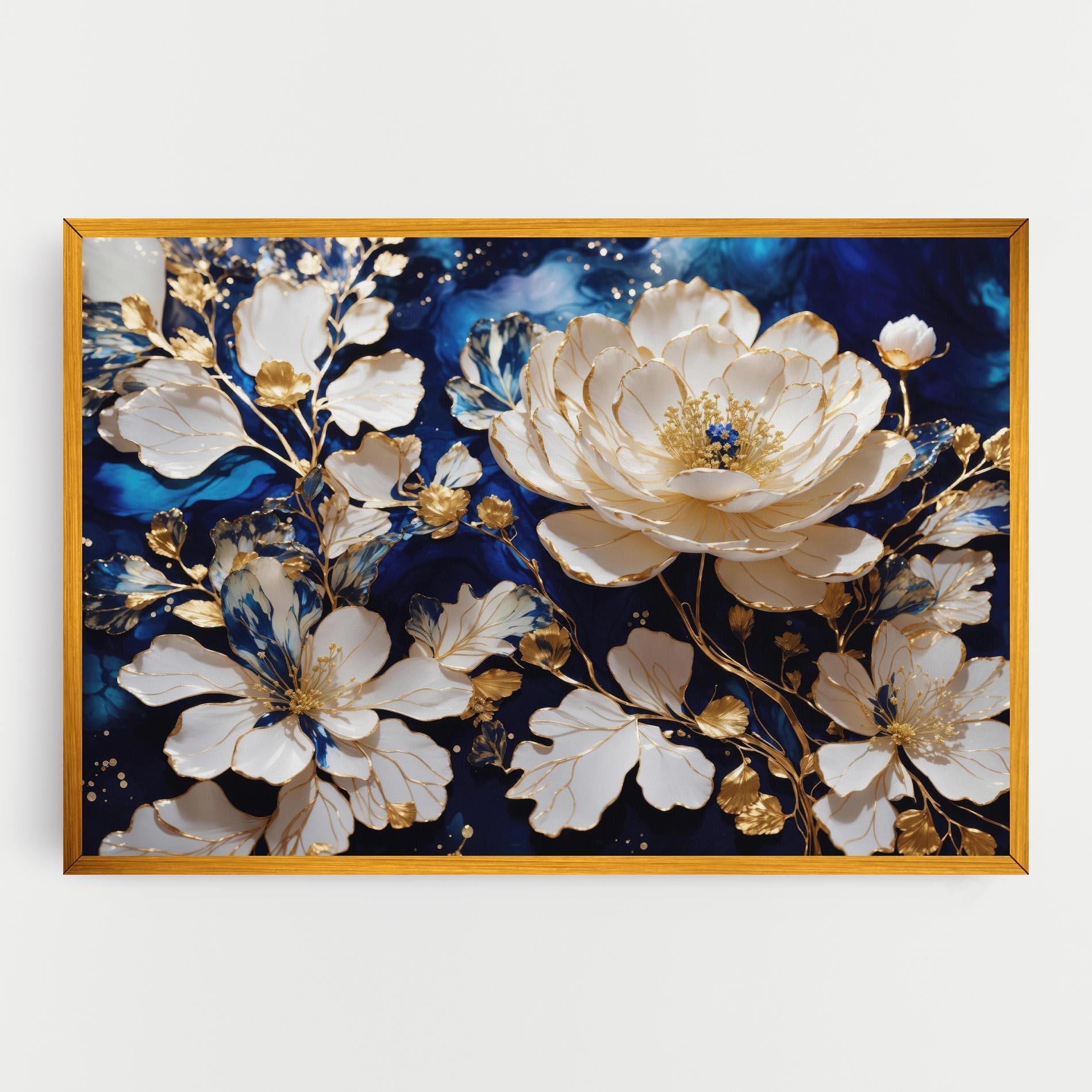 Tablou Canvas Beautiful Golden White Rose mockup 0