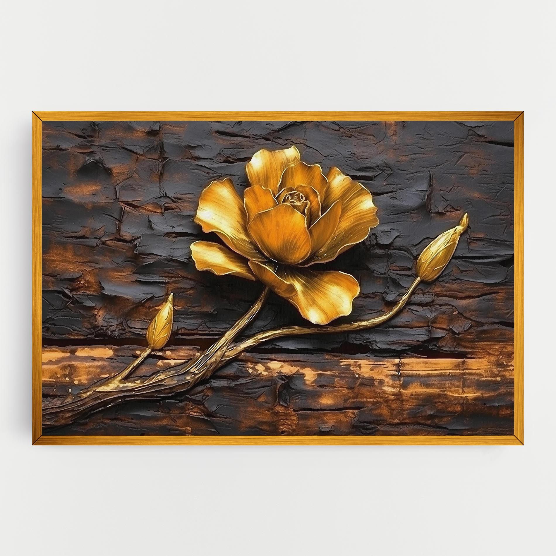 Golden Rose On Wood mockup 0