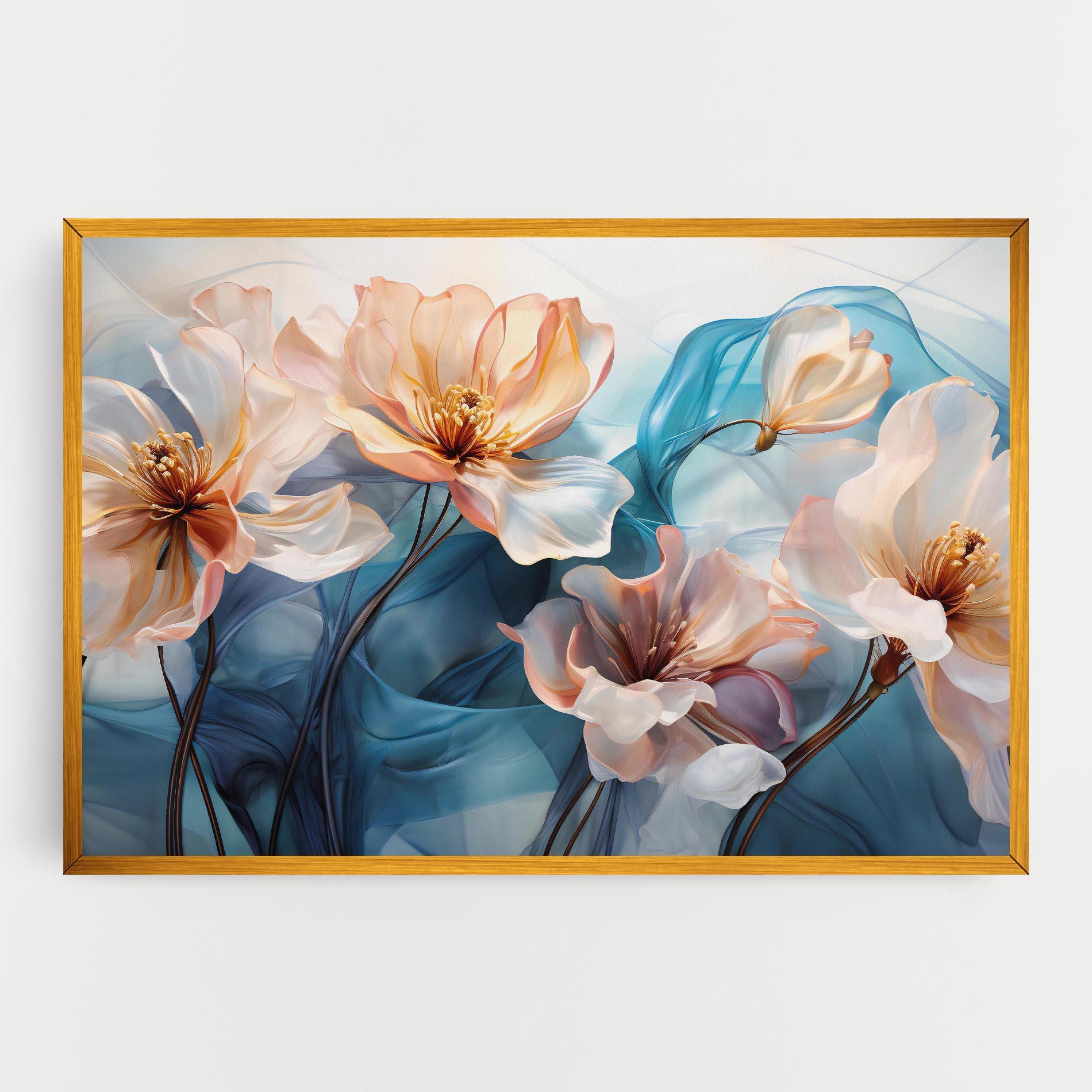 Tablou Canvas Pink Flowers Floating mockup 0