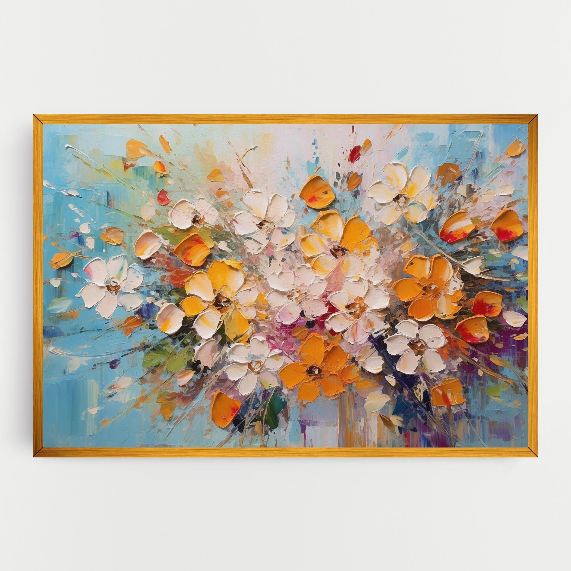 Tablou Canvas Pretty Flowers On Blue mockup 0