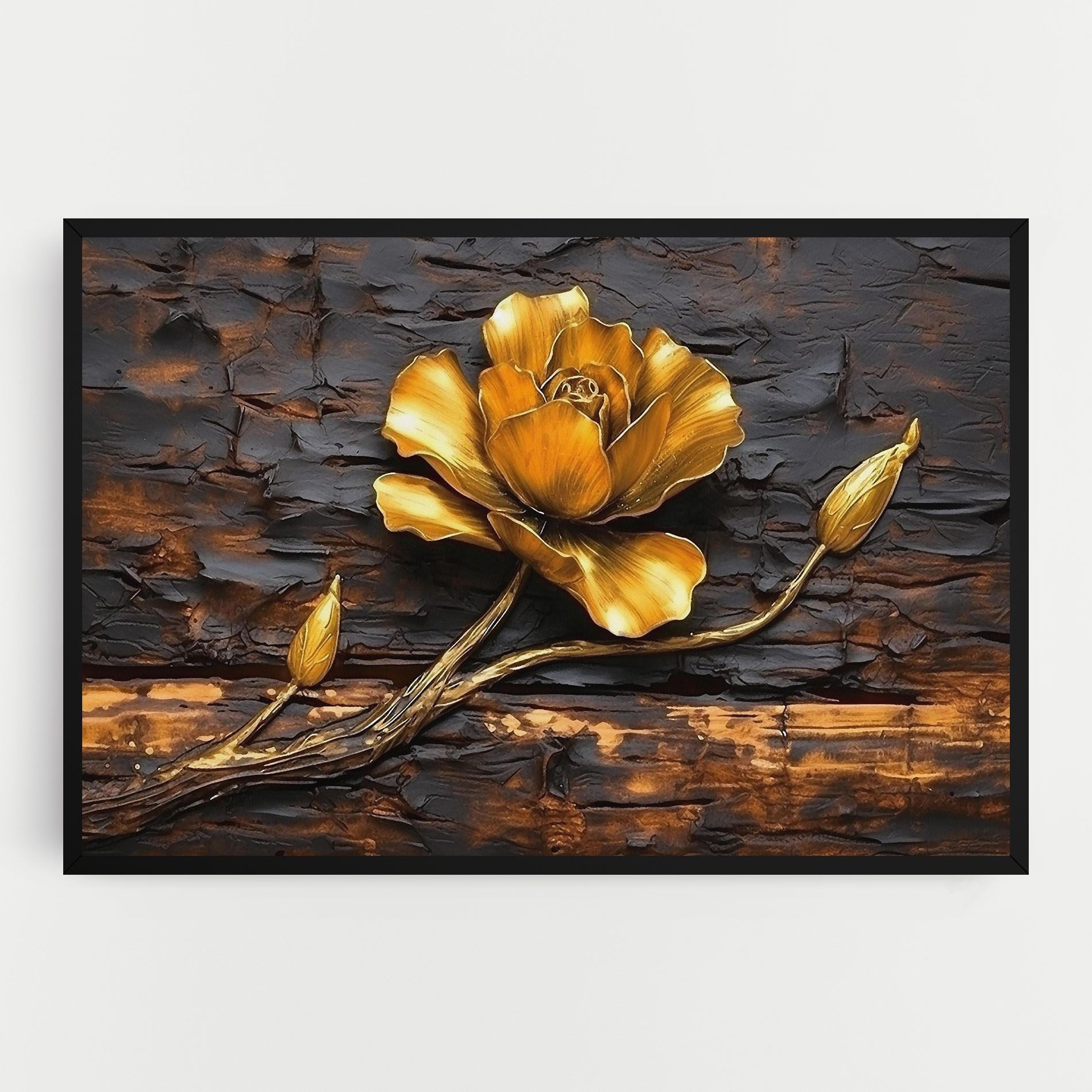 Golden Rose On Wood mockup 0