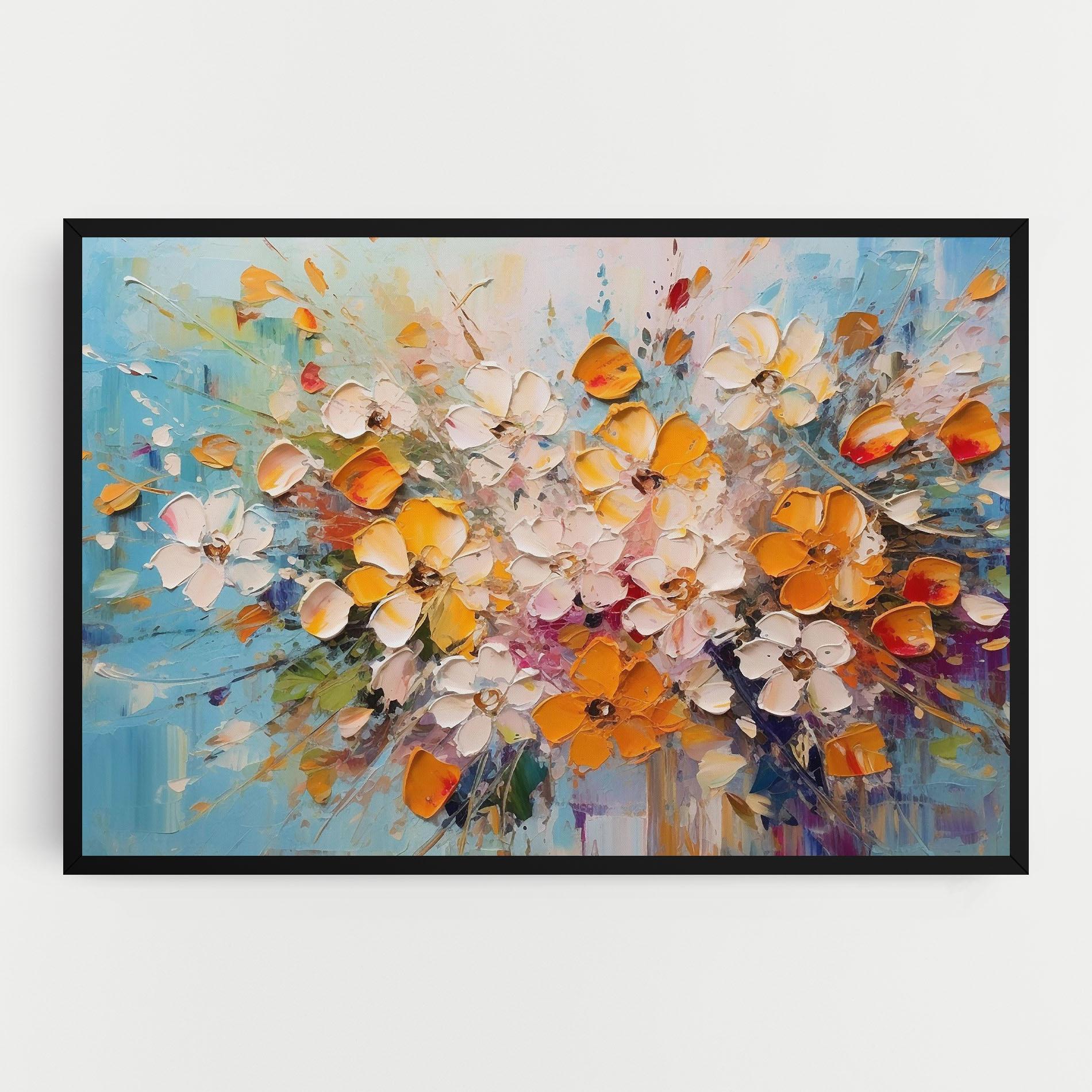 Tablou Canvas Pretty Flowers On Blue mockup 0