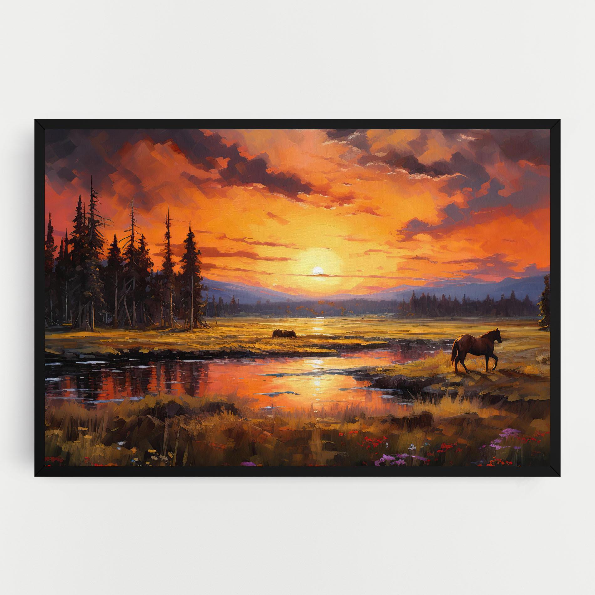 Tablou Canvas Wild Horses Painting mockup 0