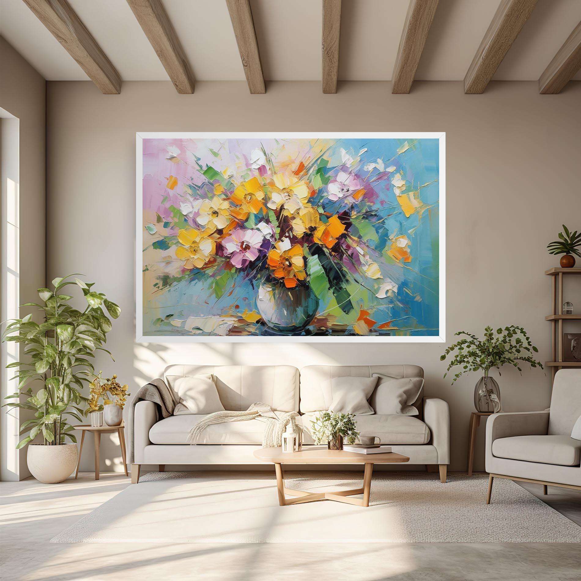 Tablou Canvas Colorfull Flowers Painting mockup 6