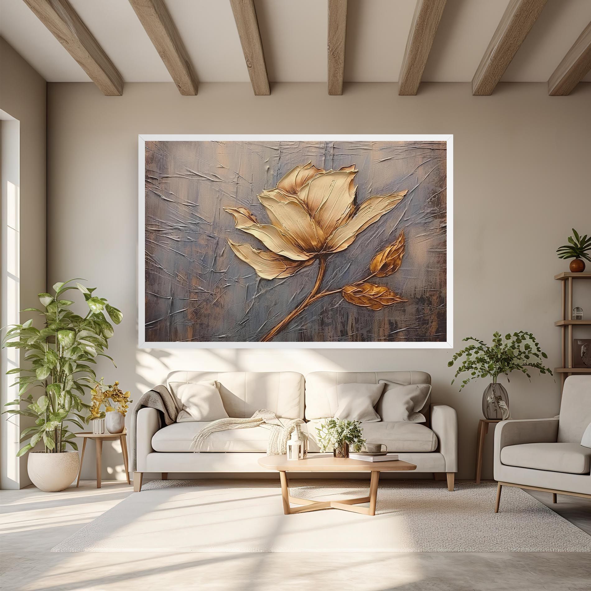 Cream Rose On Blue mockup 6