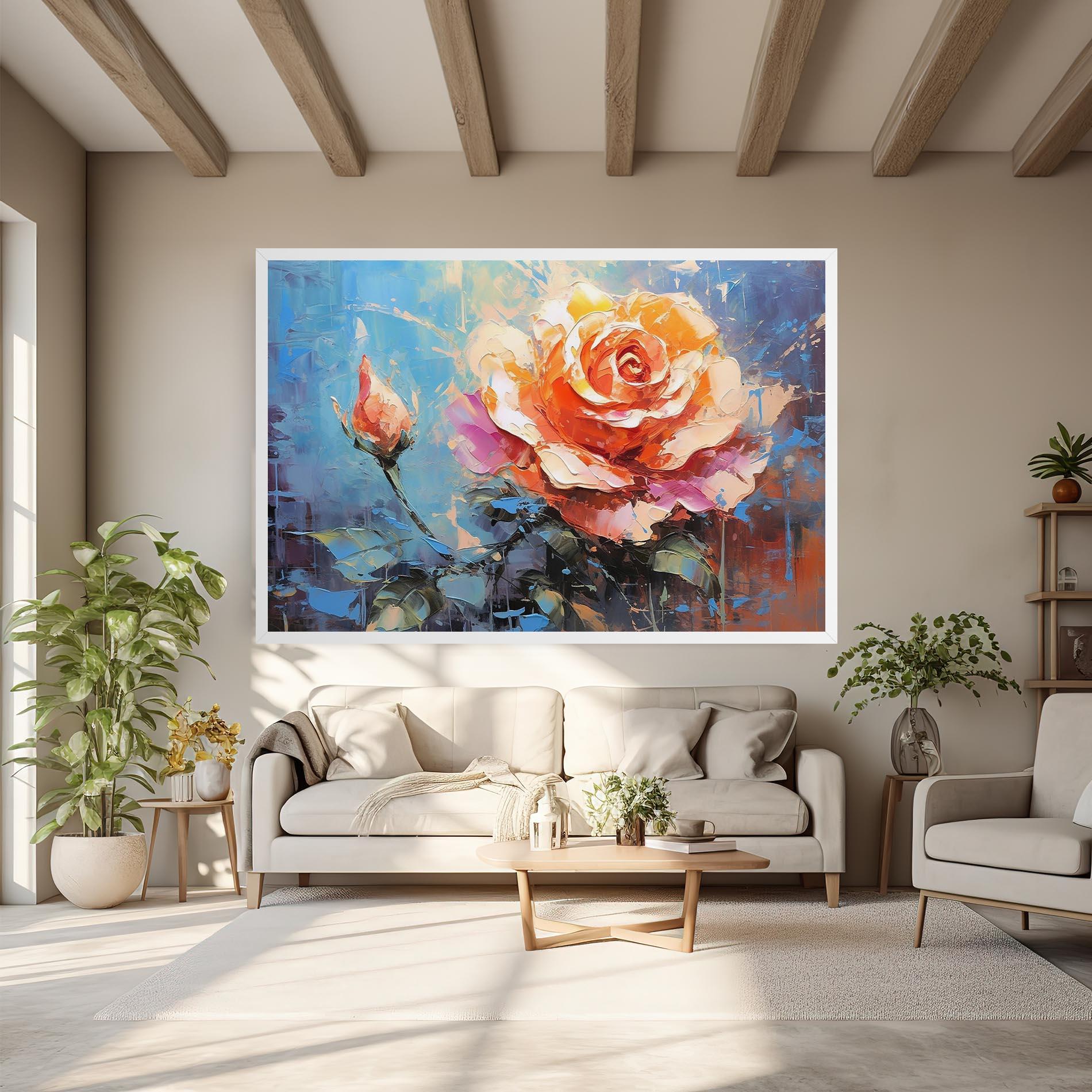 Tablou Canvas Pretty Pink Rose Art mockup 6