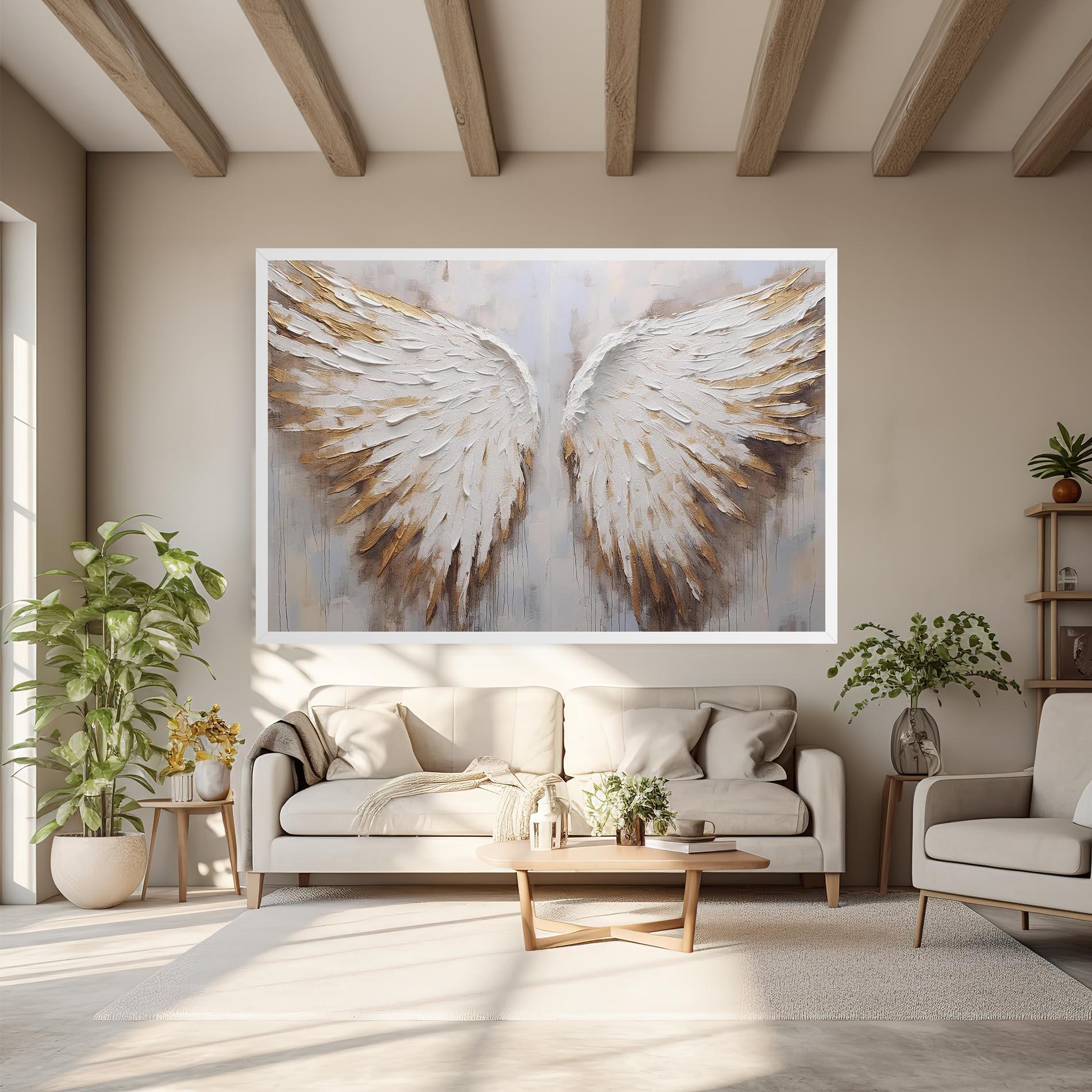 Tablou Canvas White Angel Wings mockup 6