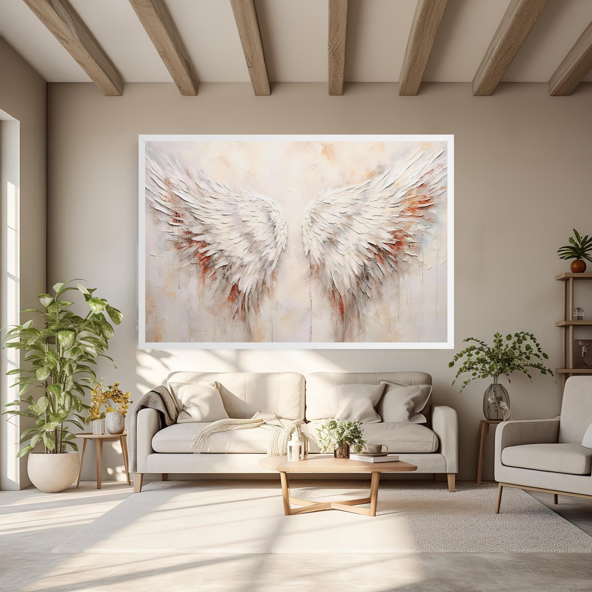 Tablou Canvas White Bloody Wings mockup 6