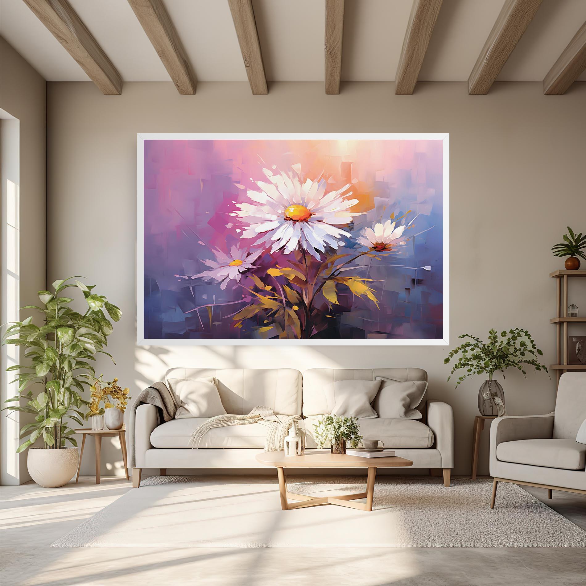 Tablou Canvas White Flower On Purple mockup 6
