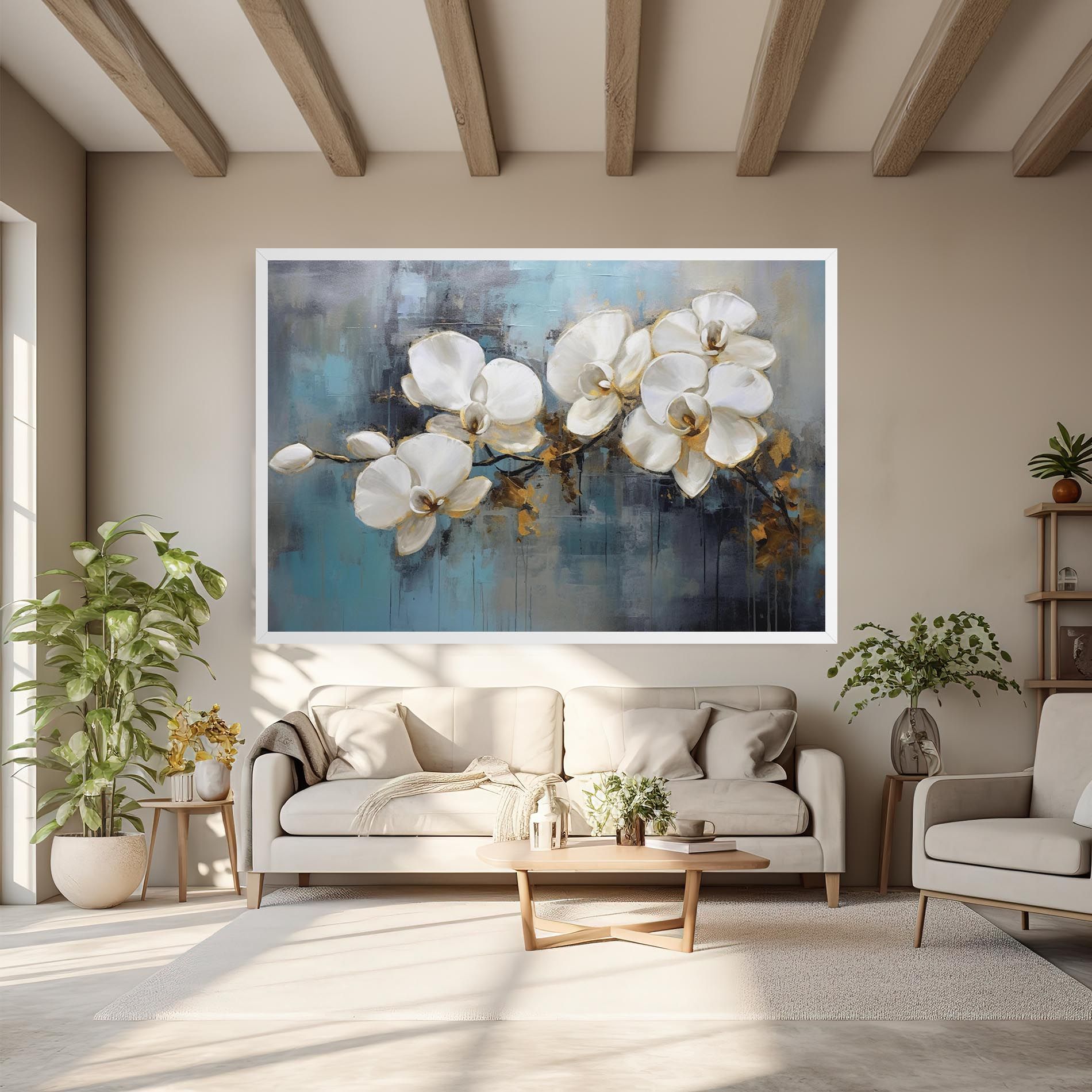 White Orchids Painting mockup 6