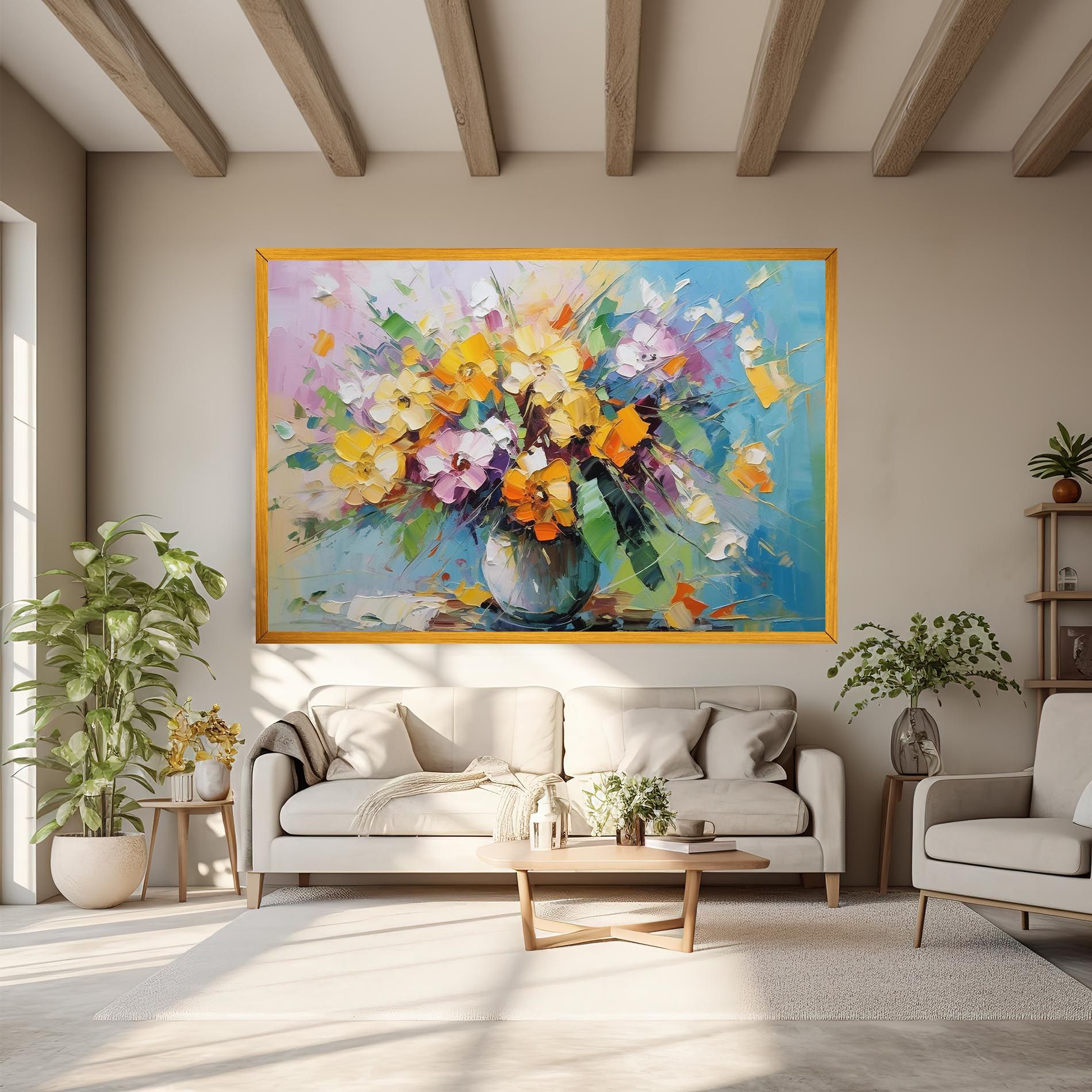 Colorfull Flowers Painting mockup 6