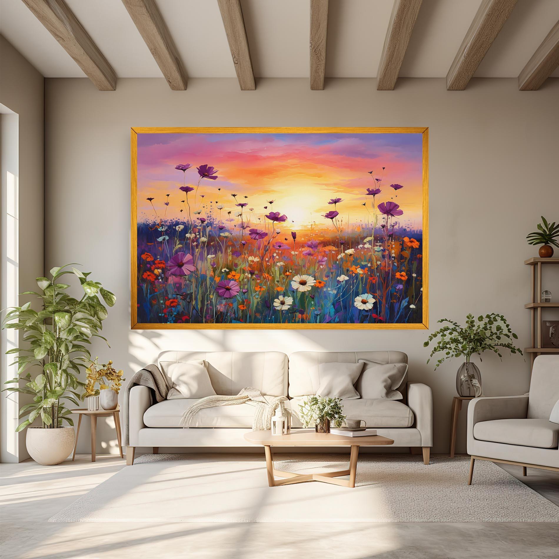 Tablou Canvas Dreamy Field Flowers mockup 6