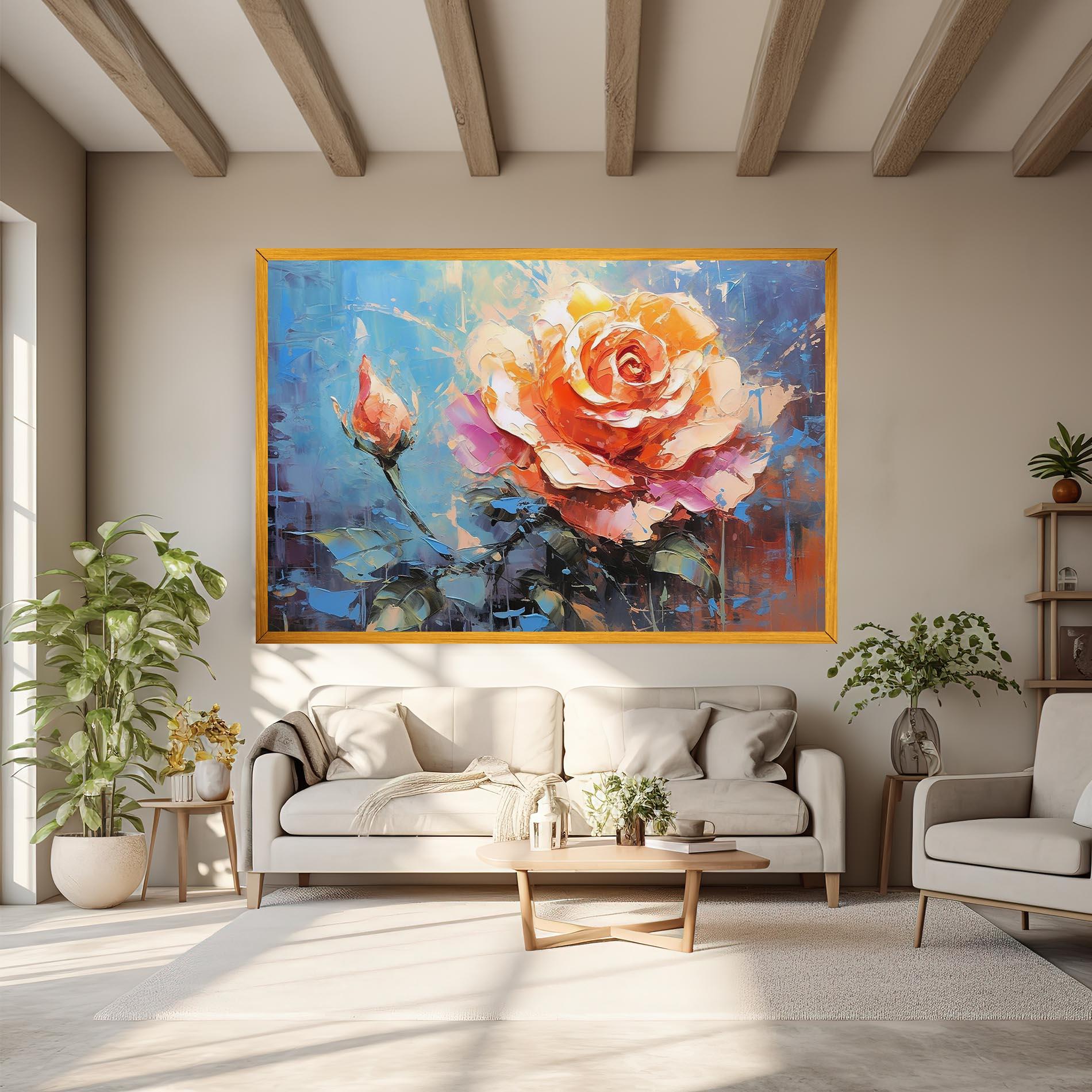 Tablou Canvas Pretty Pink Rose Art mockup 6