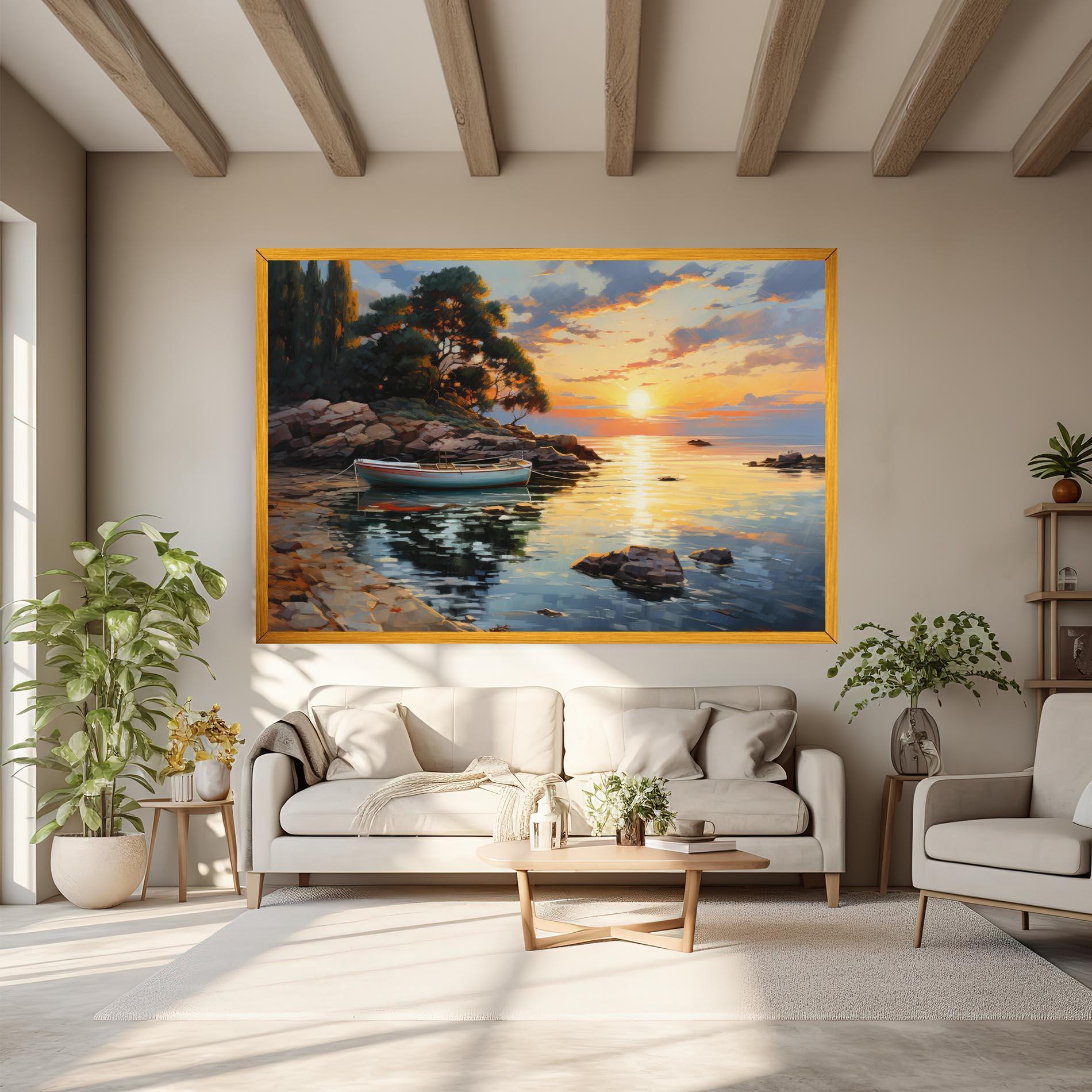 Tablou Canvas Sunset Sea Art mockup 6
