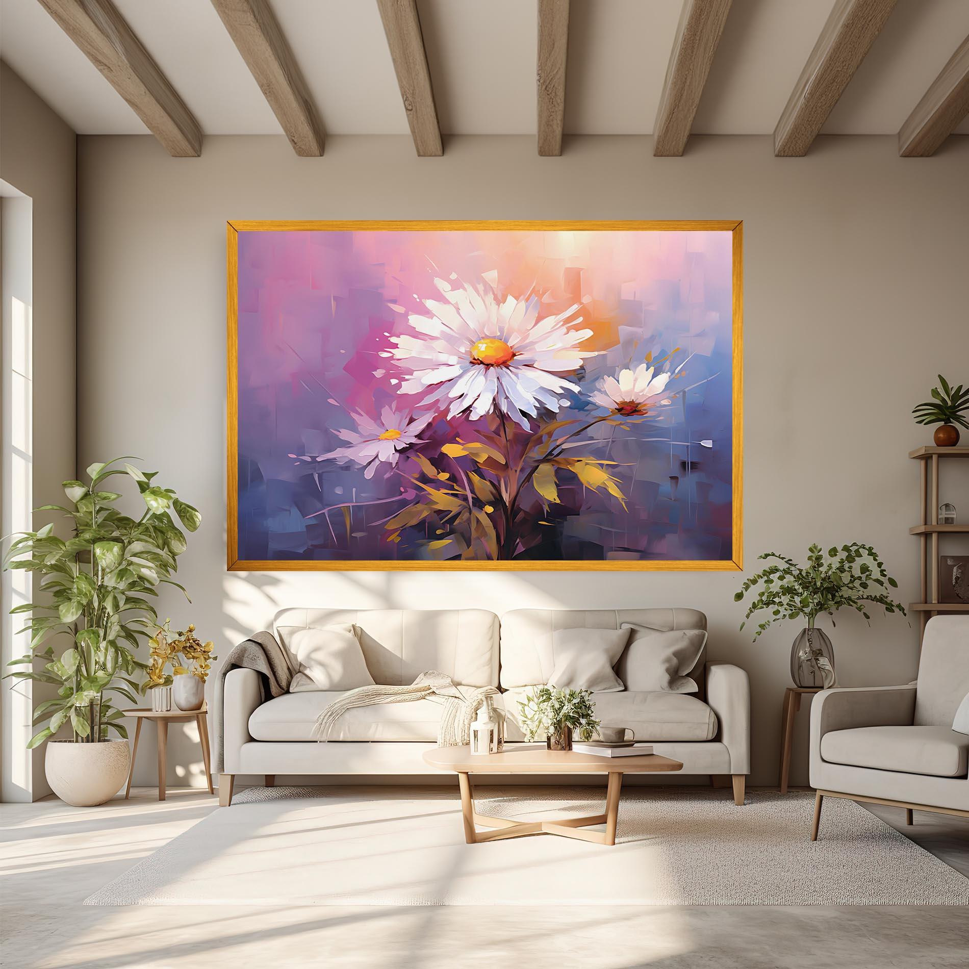 Tablou Canvas White Flower On Purple mockup 6