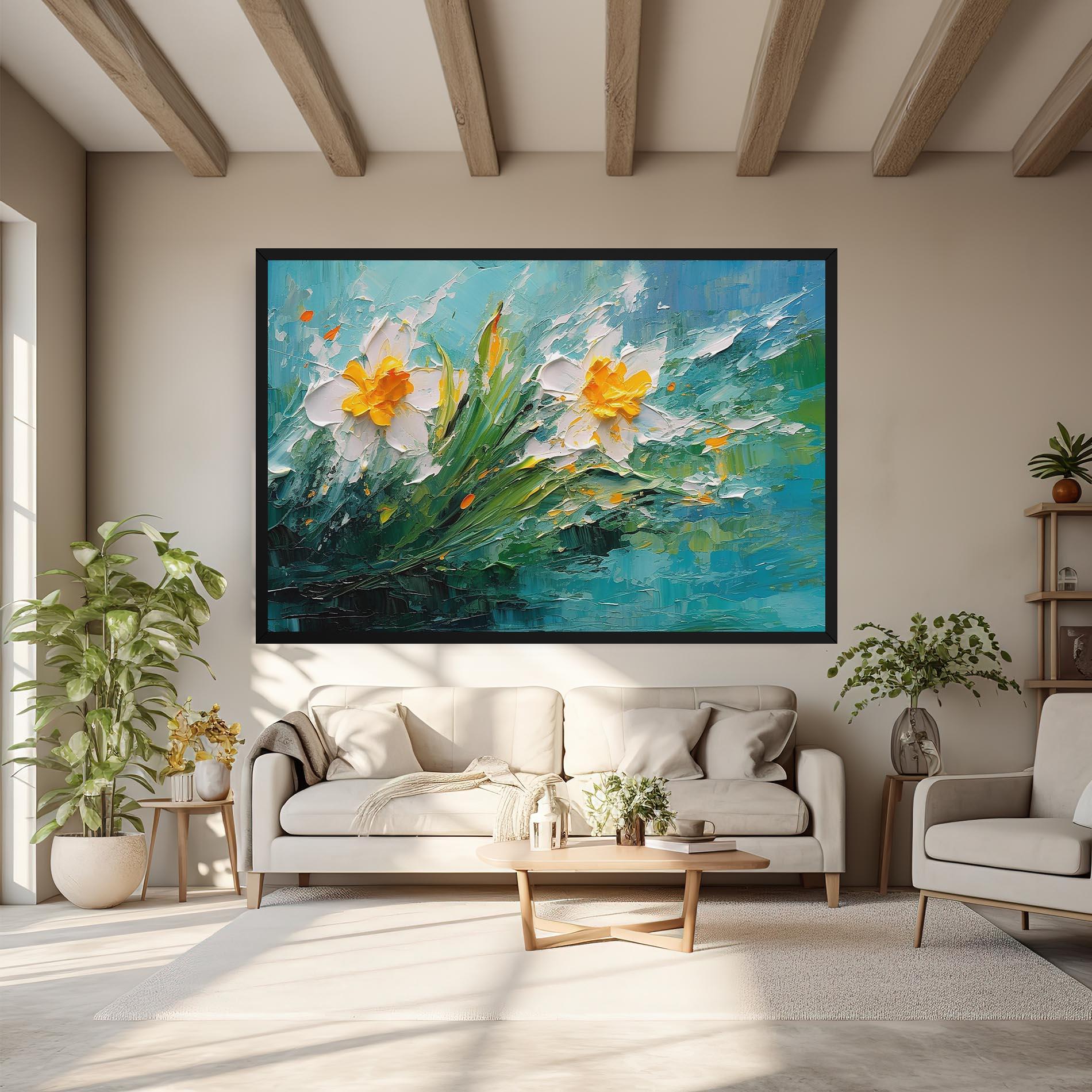 Tablou Canvas Abstract Flower Painting mockup 6