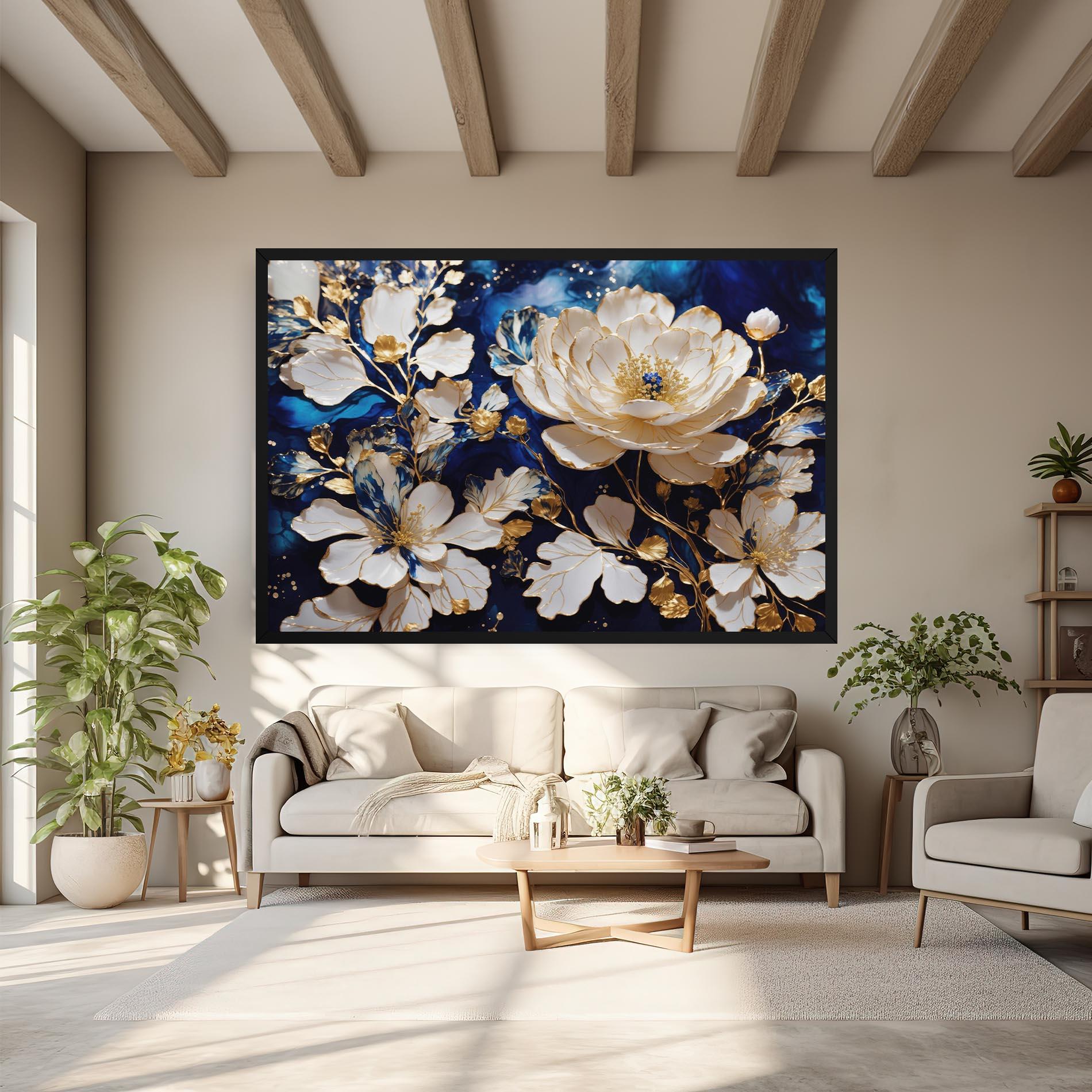 Tablou Canvas Beautiful Golden White Rose mockup 6