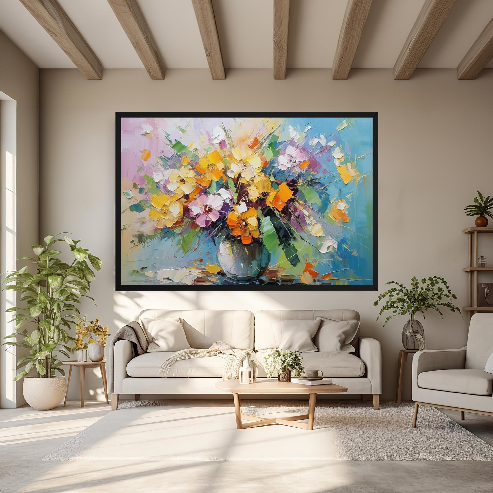 Tablou Canvas Colorfull Flowers Painting mockup 6
