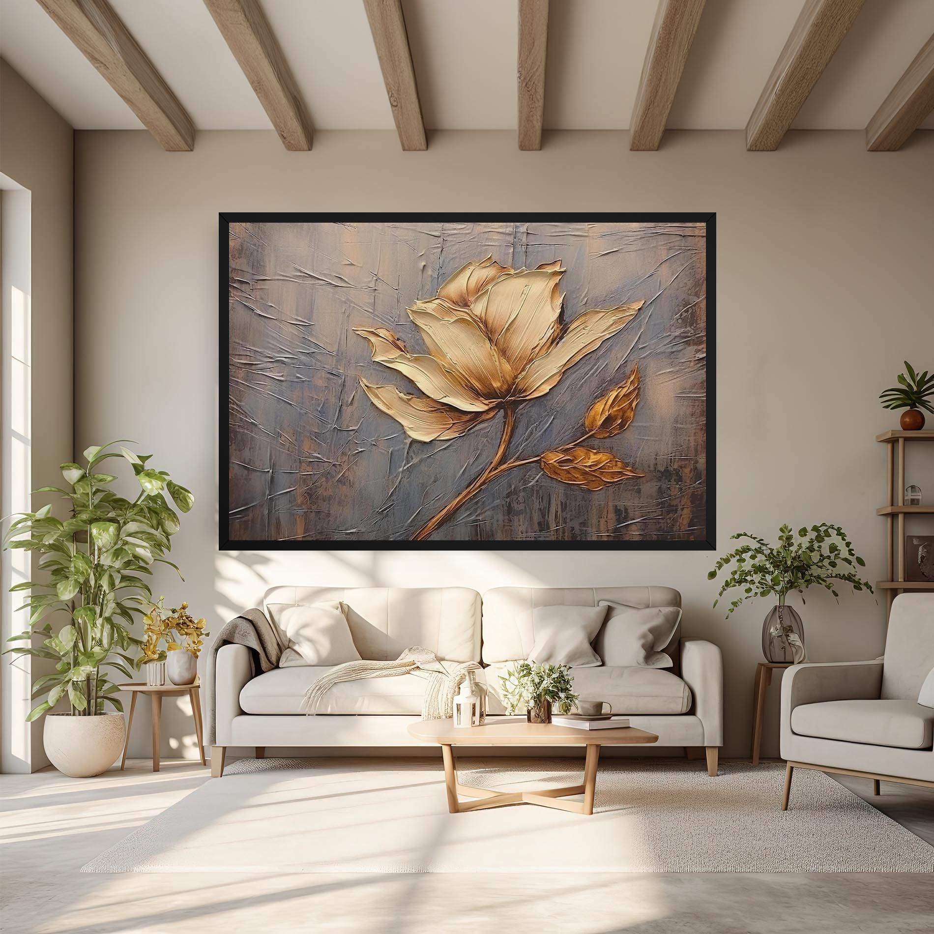 Cream Rose On Blue mockup 6