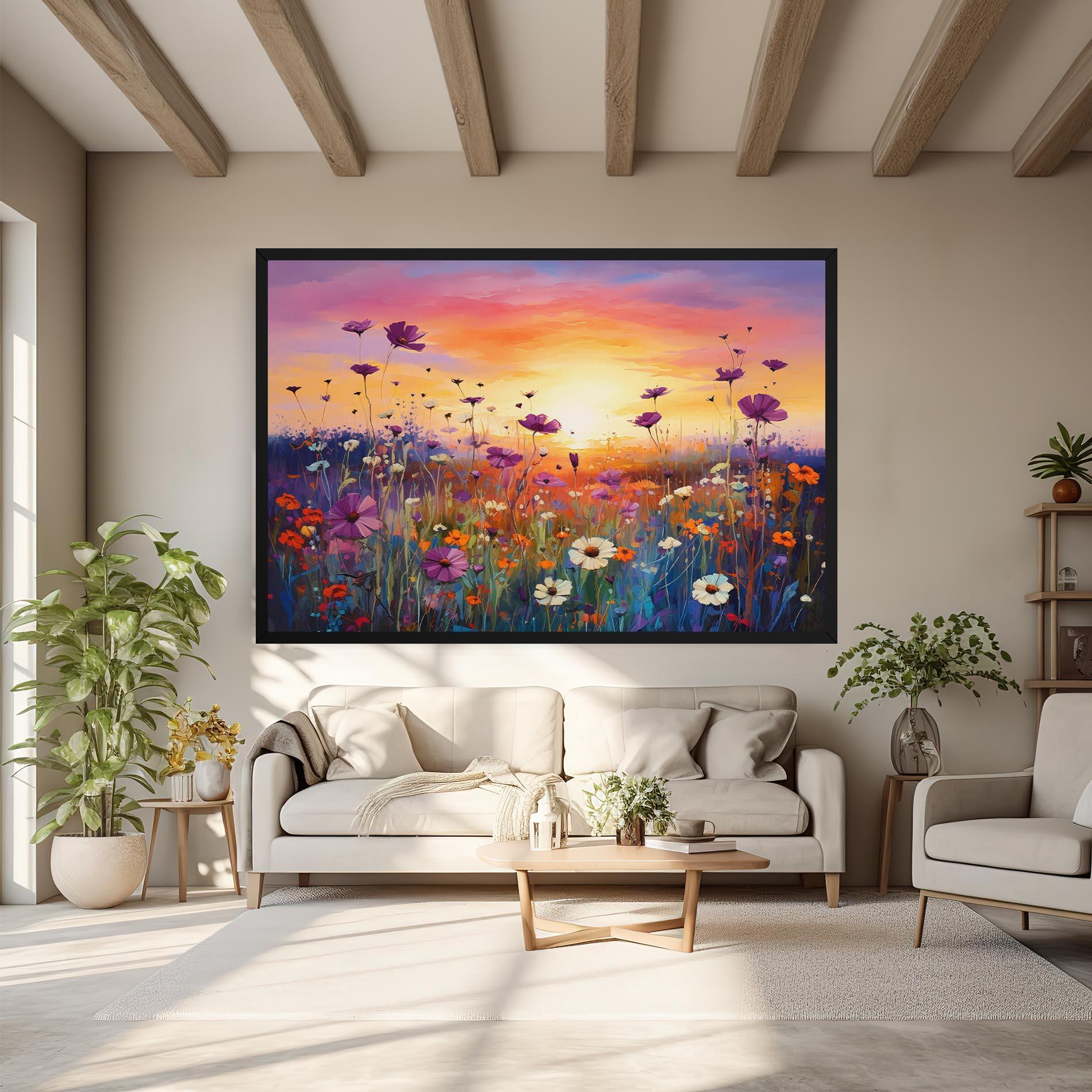 Tablou Canvas Dreamy Field Flowers mockup 6