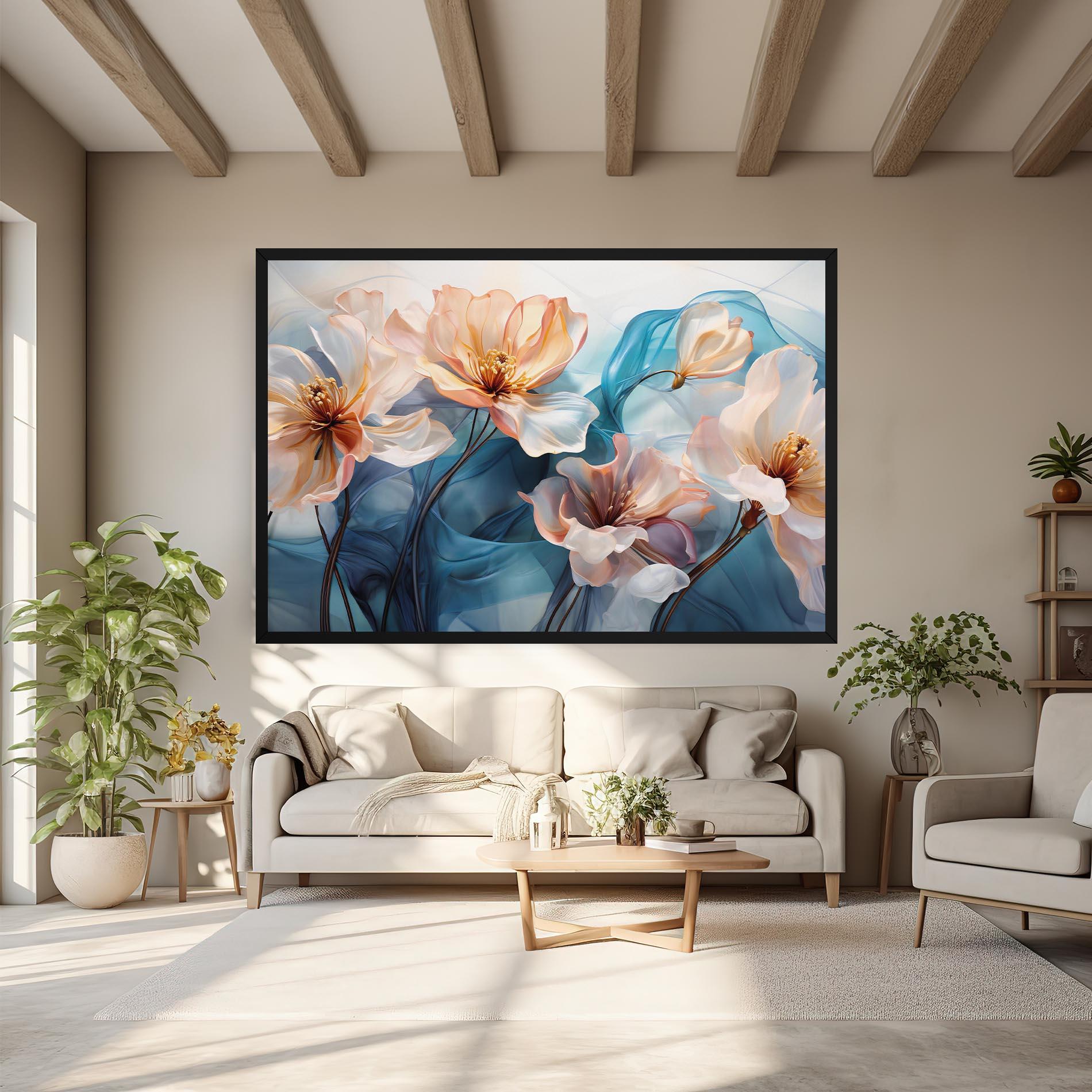 Tablou Canvas Pink Flowers Floating mockup 6