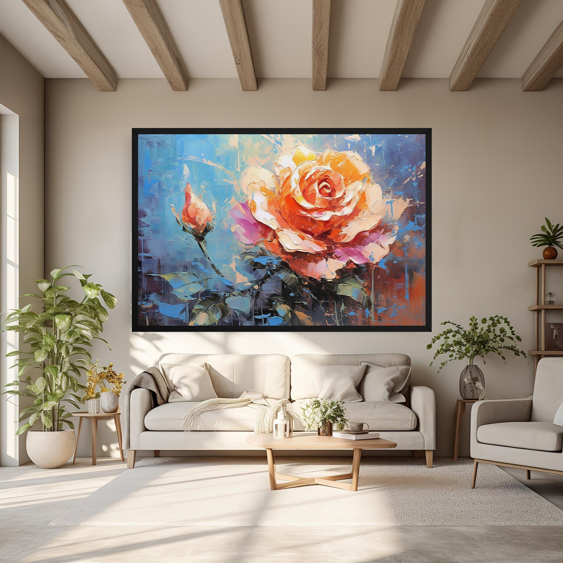 Tablou Canvas Pretty Pink Rose Art mockup 6