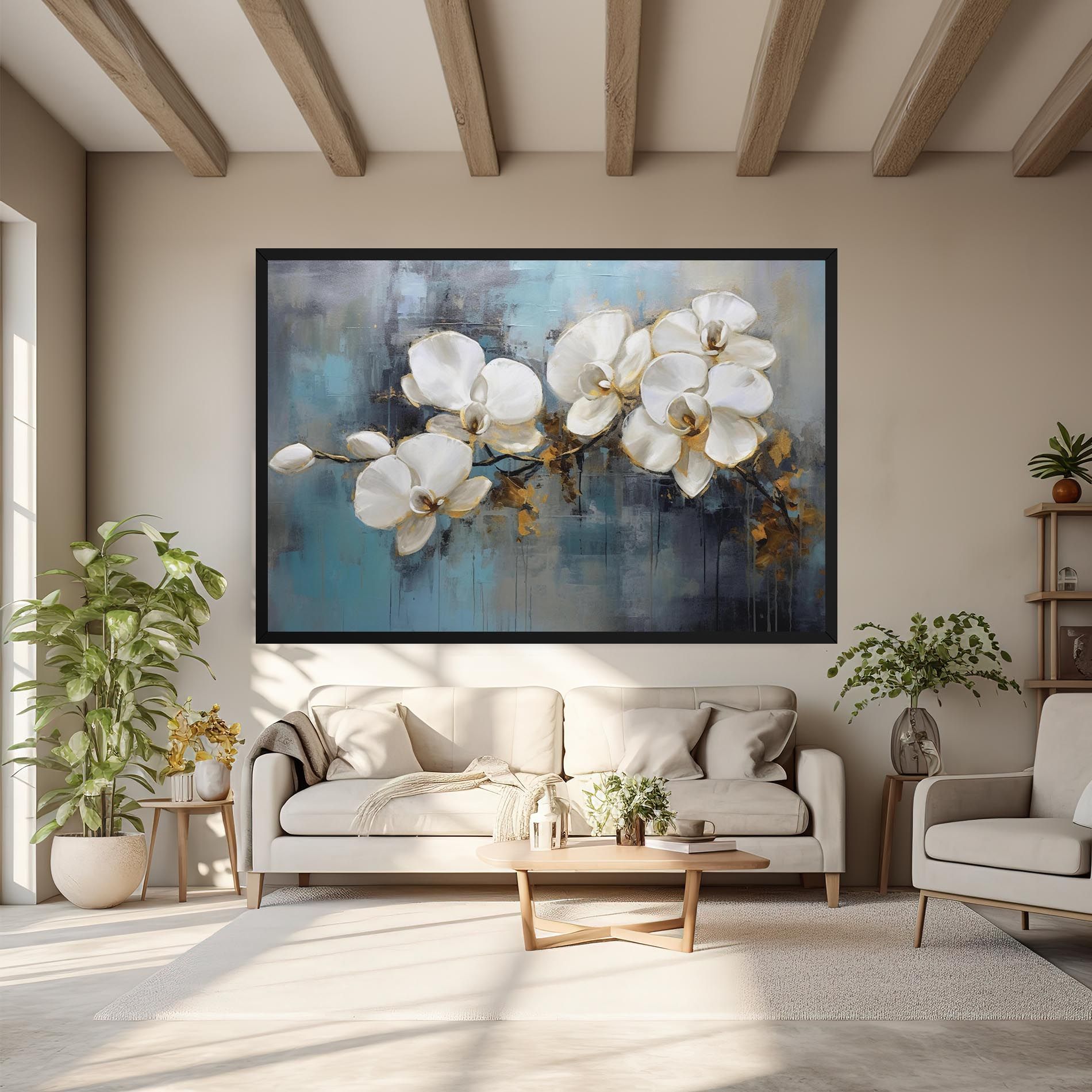 White Orchids Painting mockup 6